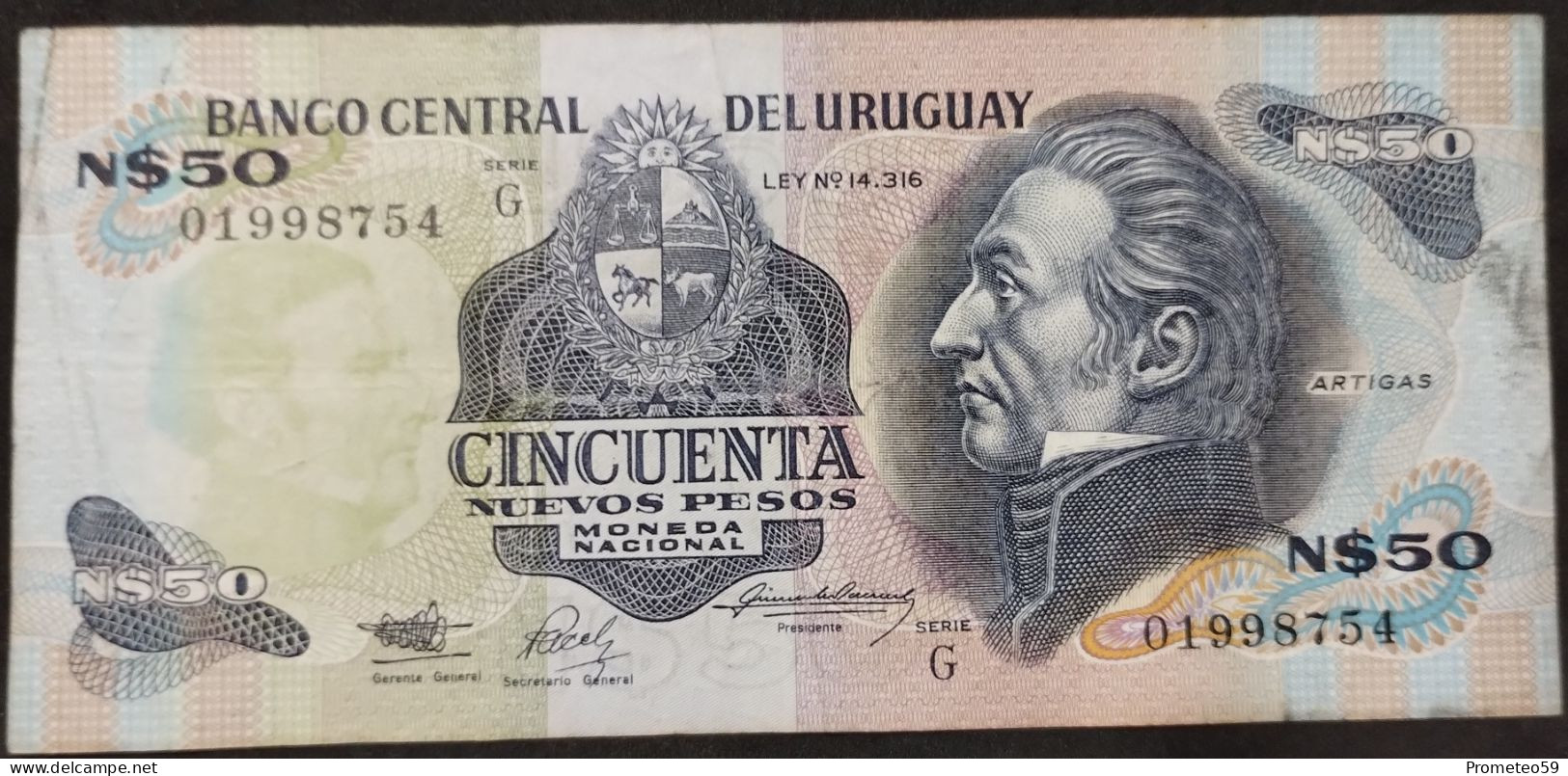 Uruguay – Billete Banknote N$ 50 Moneda Nacional – Serie G - Uruguay