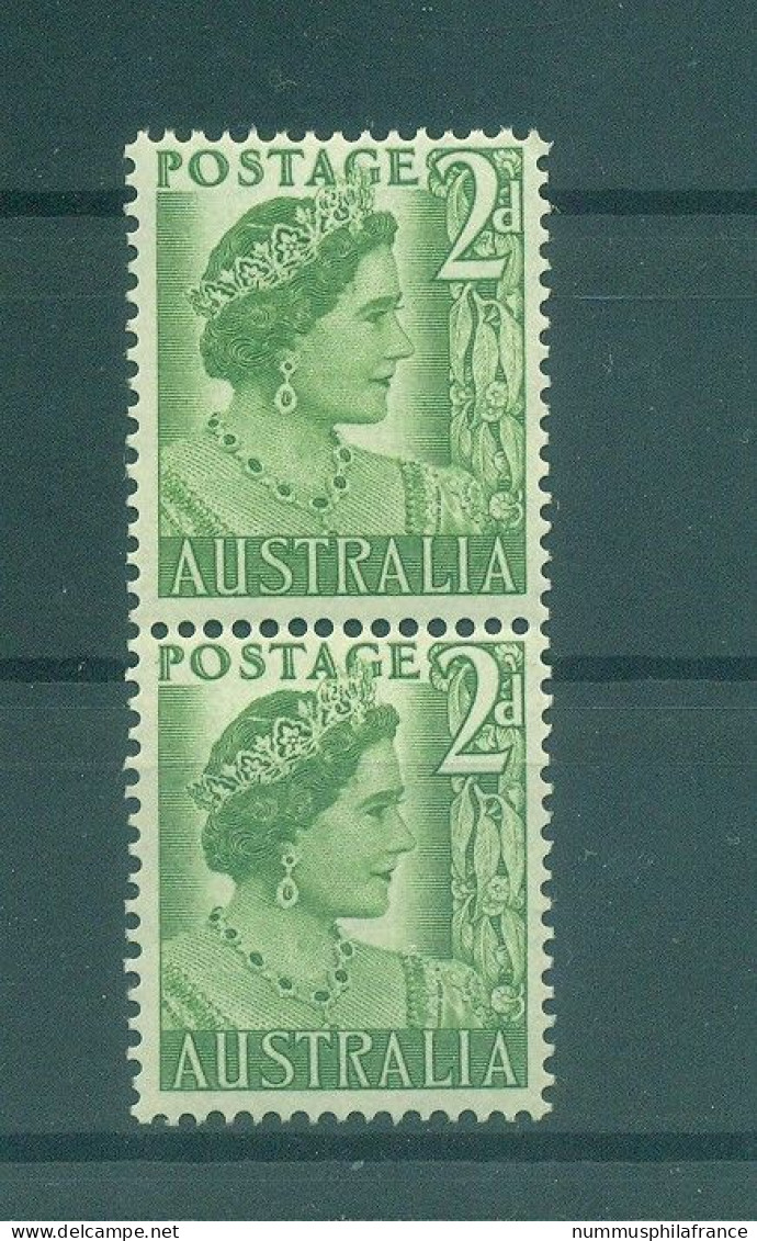 Australie 1950-52 - Y & T N. 172 - Série Courante (Michel N. 205) - Coil Paire (2) - Mint Stamps