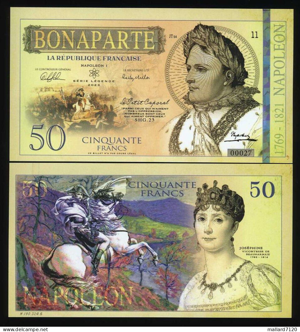 France, 50 Francs, Private Issue Polymer, 2023 Napoleon - Andere & Zonder Classificatie