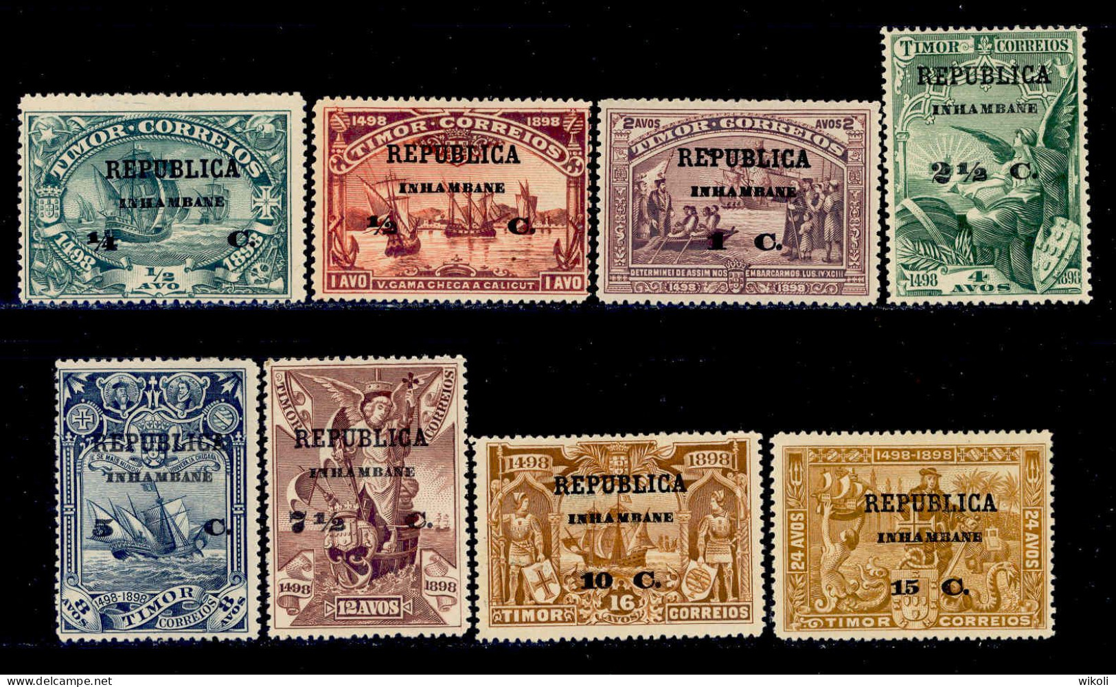 ! ! Inhambane - 1913 Vasco Gama On Timor (Complete Set) - Af. 63 To 70 - MH (cc 004XV) - Inhambane