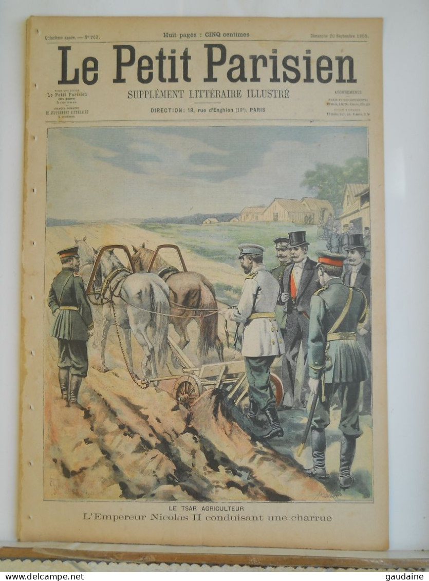 LE PETIT PARISIEN N°763 - 20 SEPTEMBRE 1903 - RUSSIE TSAR NICOLAS II - EXPEDITION LEBAUDY - Le Petit Parisien