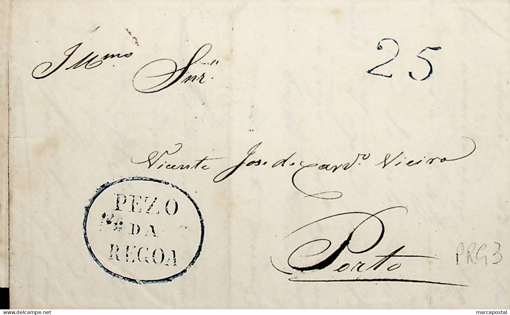 1836 Portugal Pré-Filatelia Peso Da Régua PRG- 2 «PEZO DA REGOA» Sépia - ...-1853 Vorphilatelie