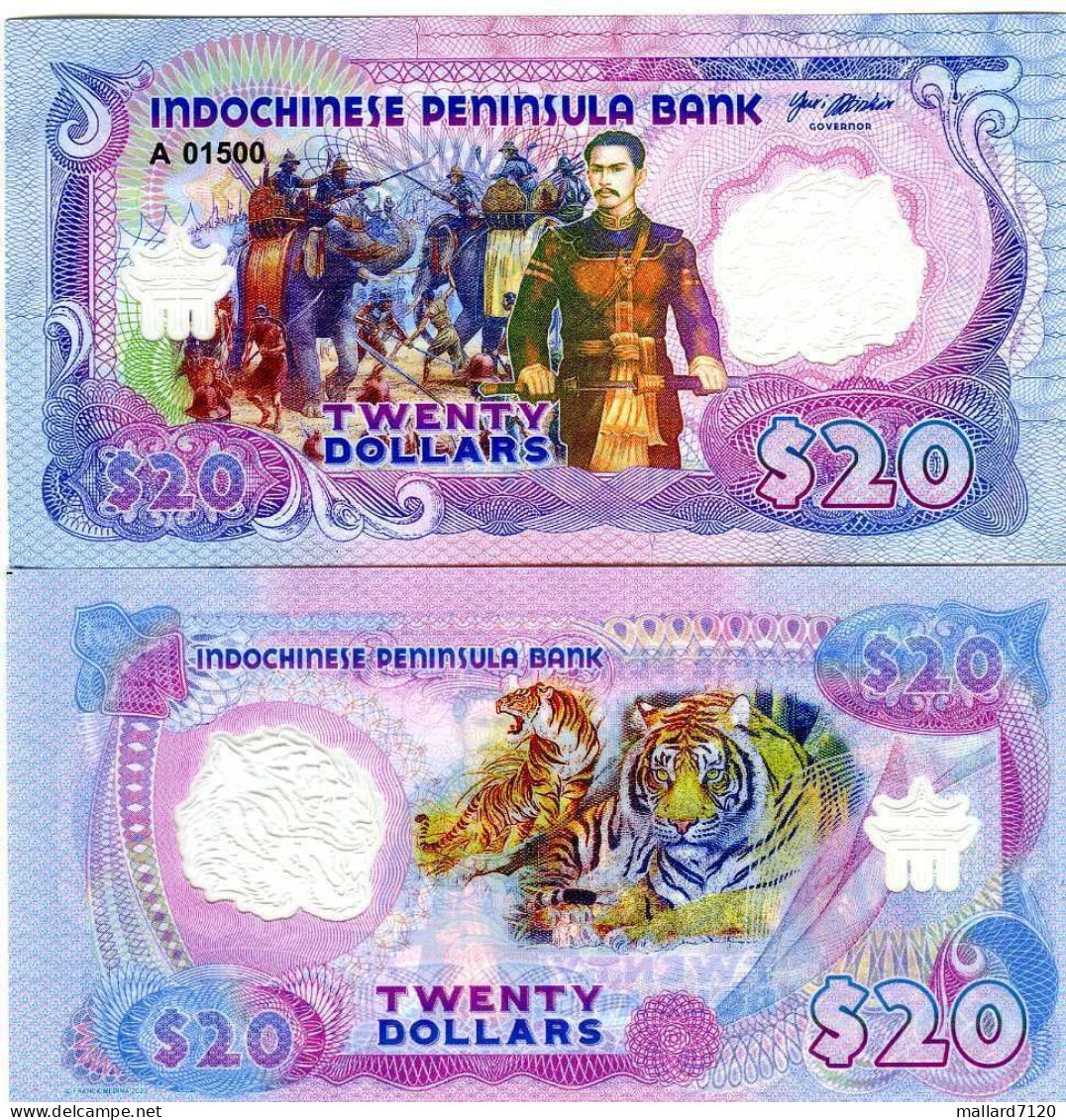 Indochinese Peninsula, $20, 2021, Clear Window Polymer, UNC > Battle, Tiger - Autres & Non Classés