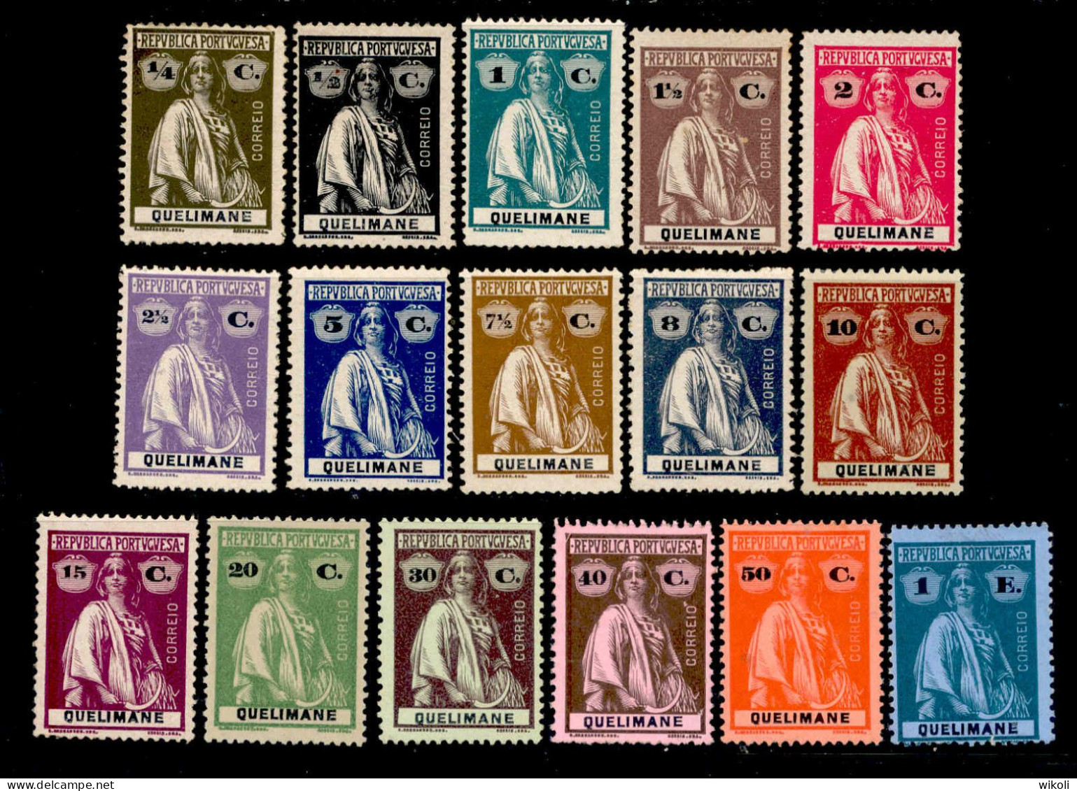 ! ! Quelimane - 1914 Ceres (Complete Set) - Af. 25 To 40 - MH (cc 024XV) - Quelimane