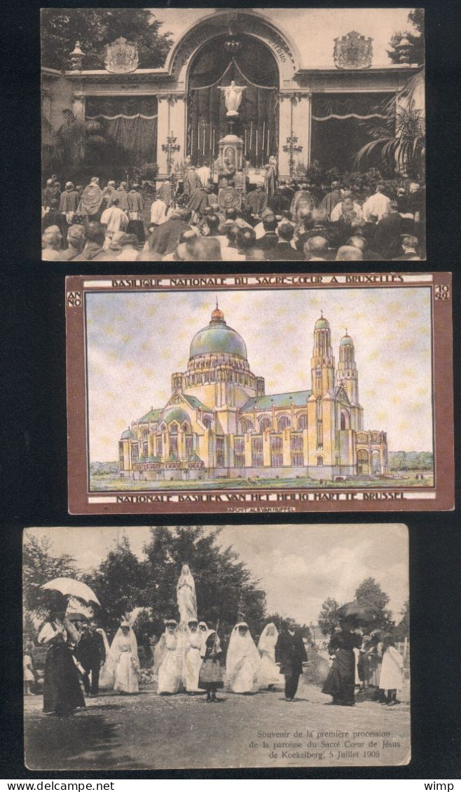 KOEKELBERG : 1 X Cérémonie De Reconnaissance 1919+ Projet Définitif +Souvenir De La 1ière Procession De La Paroisse 1908 - Koekelberg