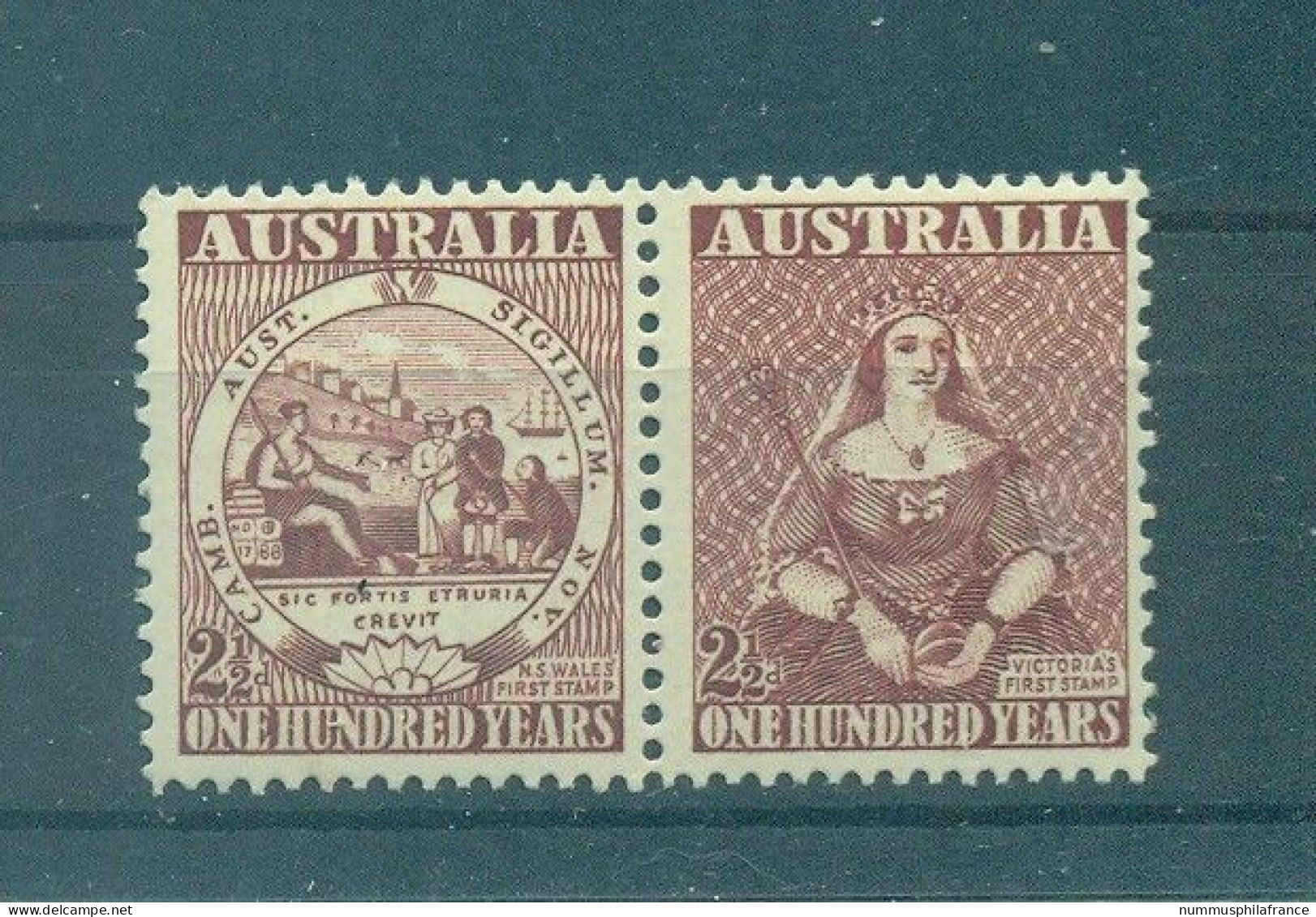 Australie 1950 - Y & T N. 175/76 - Timbre Australien (Michel N. 207/08) - Ongebruikt