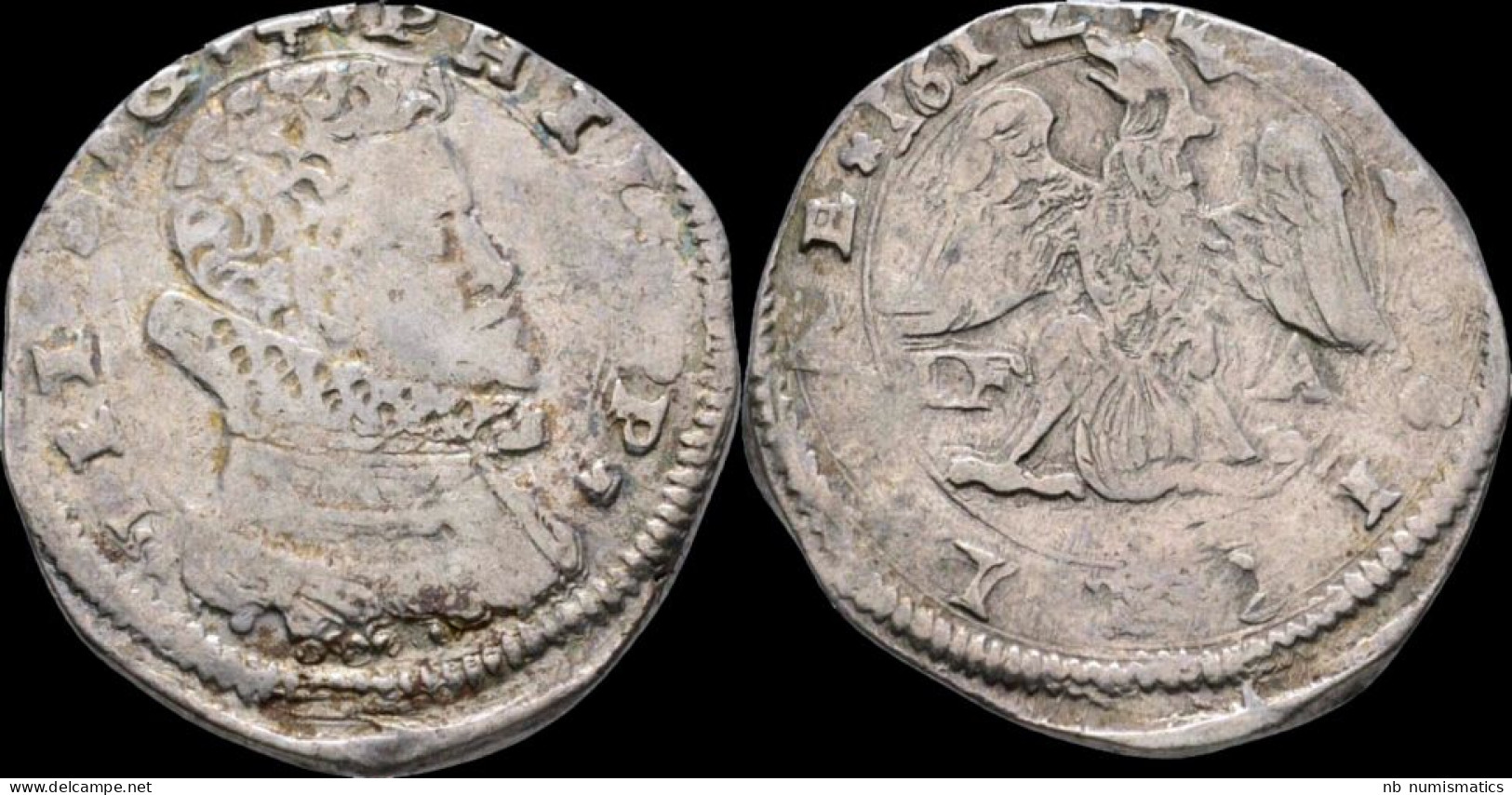 Italy Sicily Messina Philip III Of Spain AR 4 Tari 1612 - Two Sicilia