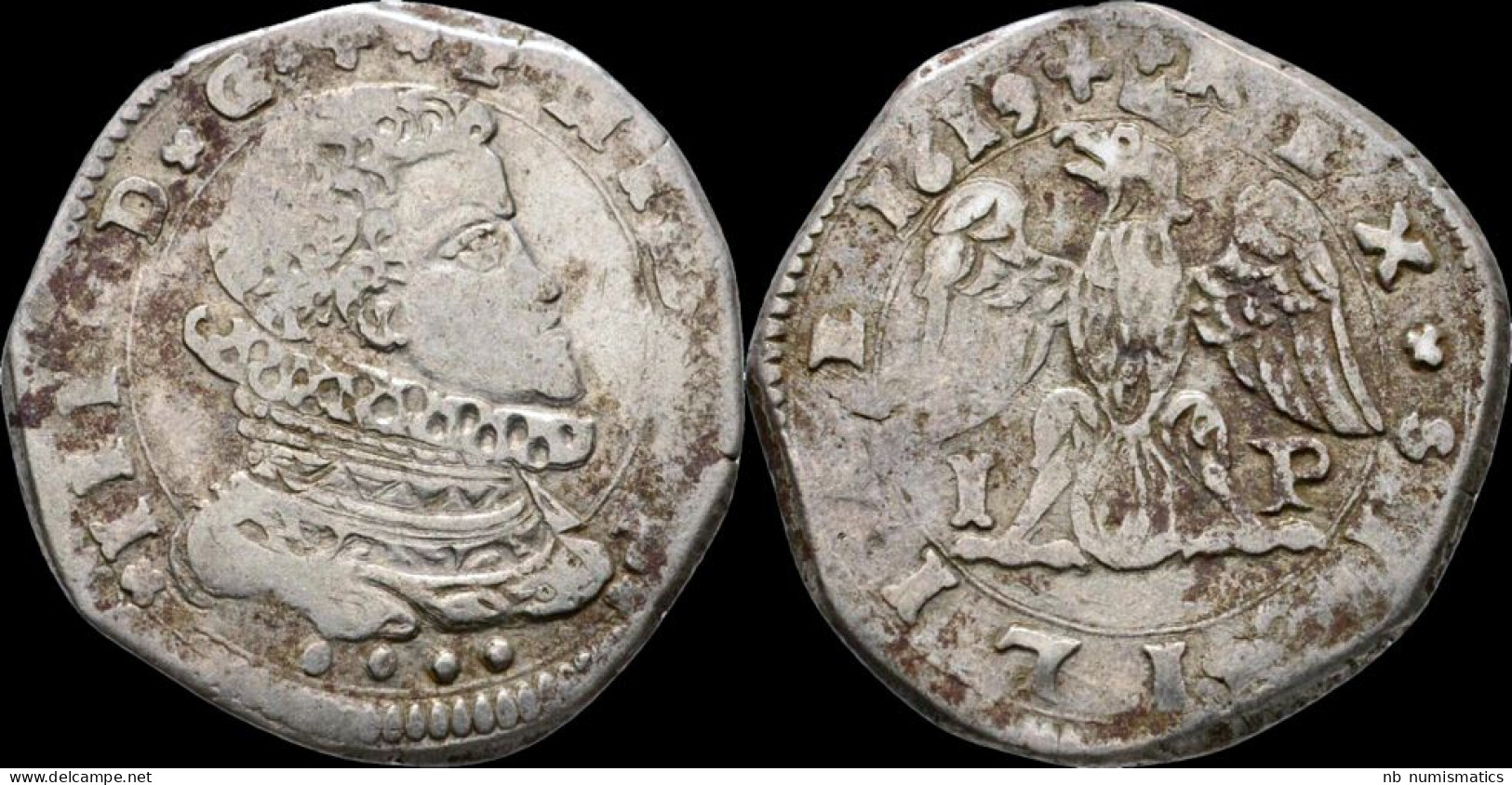 Italy Sicily Messina Philip III Of Spain AR 4 Tari 1612 - Zwei Sizilien