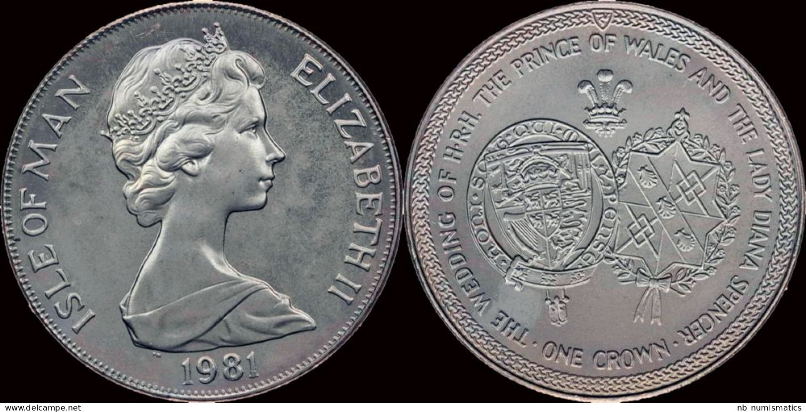 Isle Of Man 1 Crown 1981 Royal Wedding EF - Kolonies