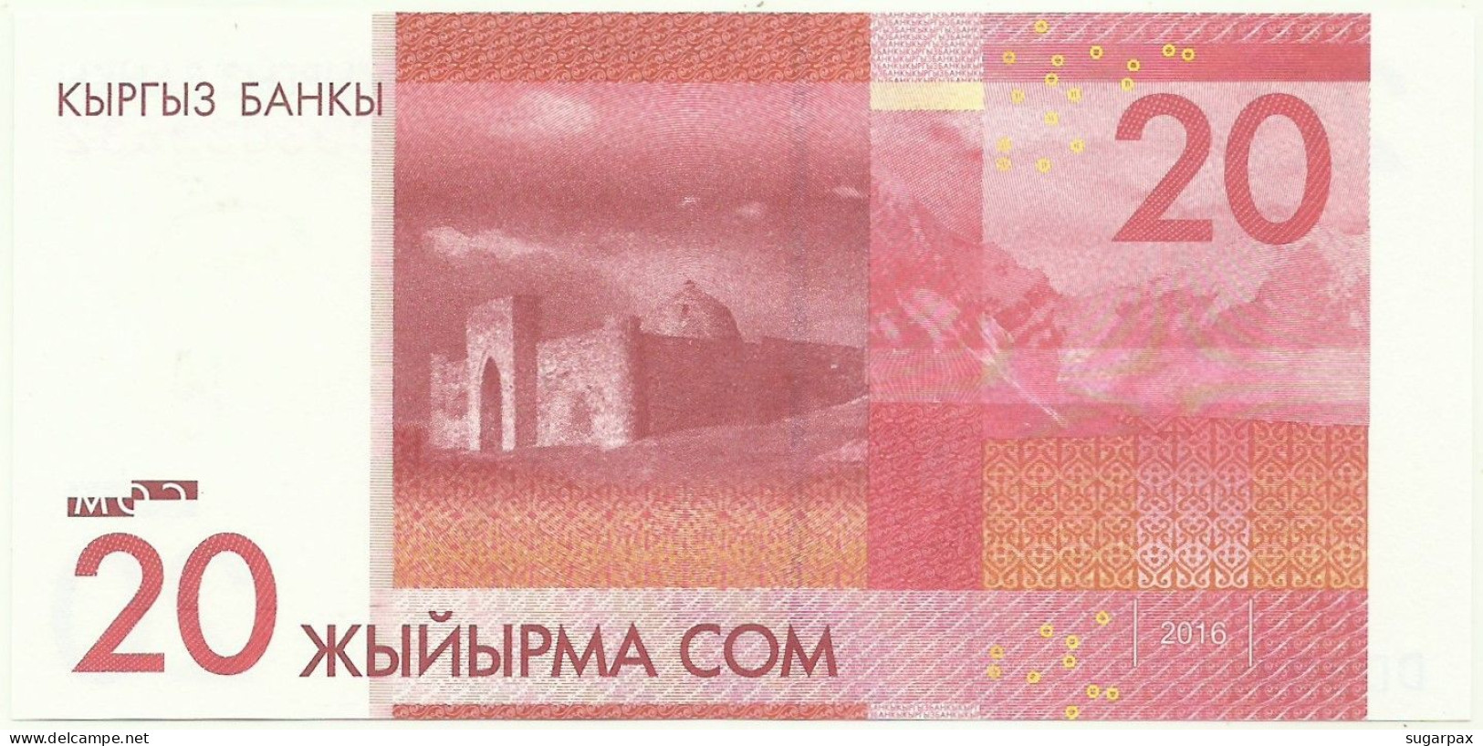 KYRGYZSTAN - 20 Som - 2016 ( 2018 ) - Pick 24.b - UNC. - Série DD - Kirghizistan