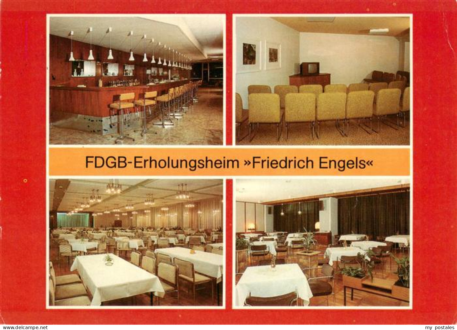 73948066 Templin FDGB Erholungsheim Friedrich Engels Hotelbar Fernsehraum Restau - Templin