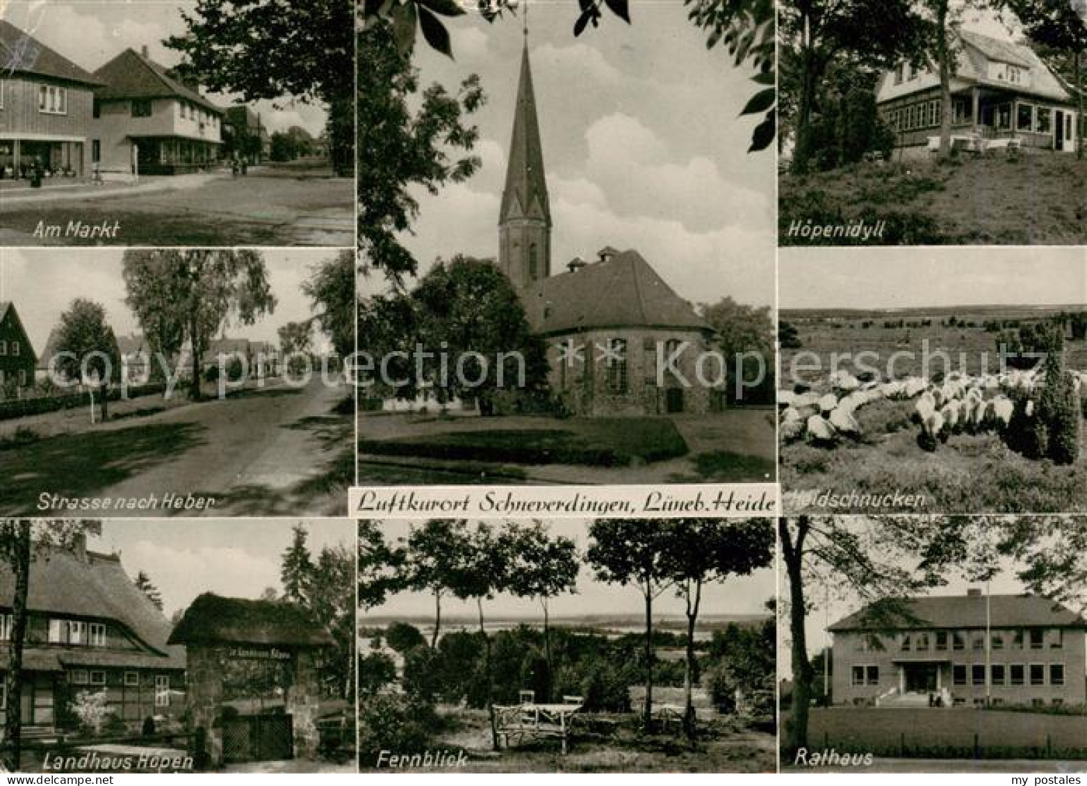 73867721 Schneverdingen Am Markt Strasse Nach Heber Landhaus Hoepen Kirche Fernb - Schneverdingen