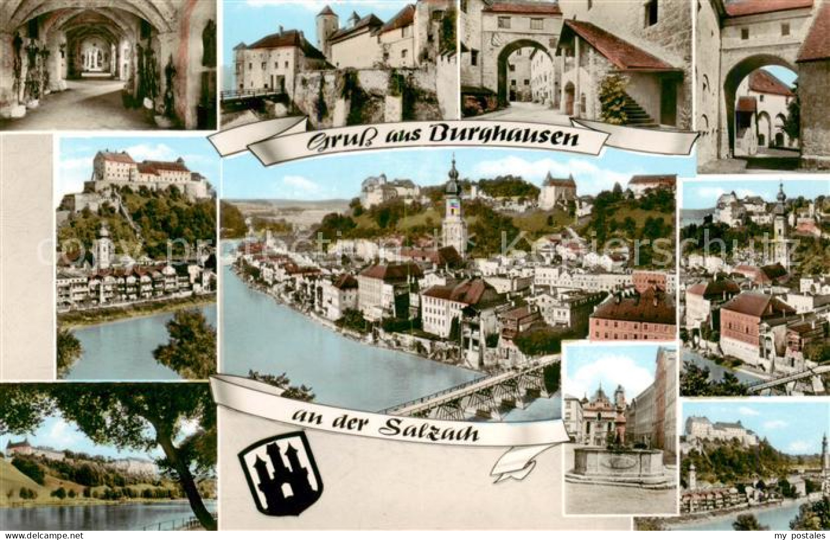 73833585 Burghausen Salzach Burgen Teilansichten Brunnen Fliegeraufnahme Burghau - Burghausen