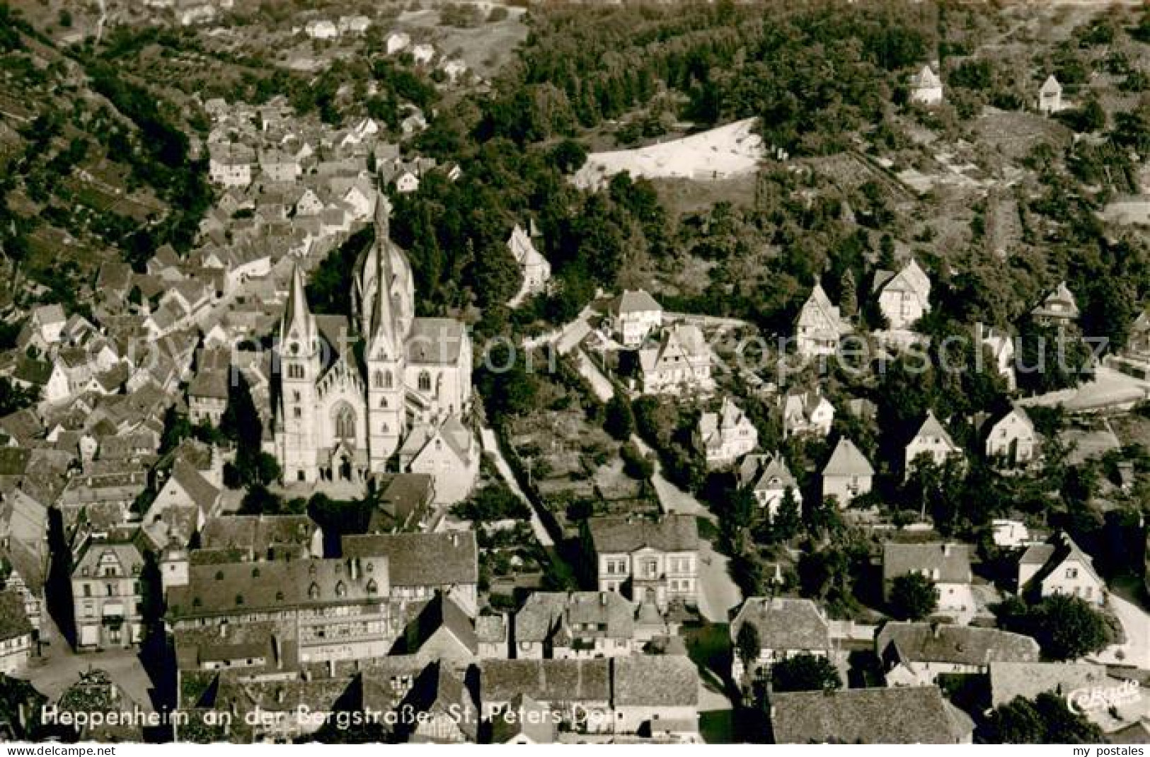 73708115 Heppenheim Bergstrasse Fliegeraufnahme St. Peters Dom Heppenheim Bergst - Heppenheim