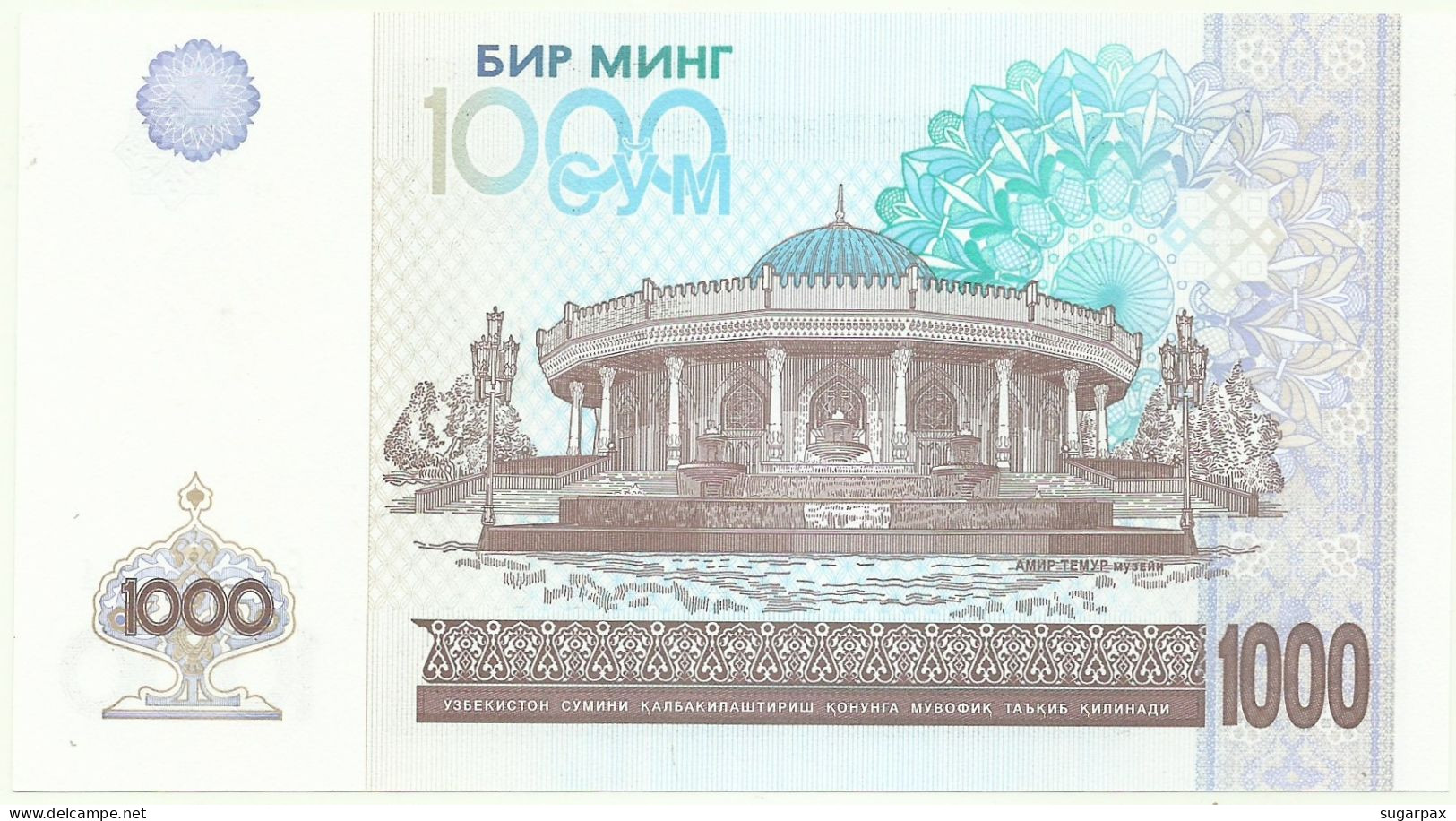 UZBEKISTAN - 1000 SUM - 2001 - Pick 82 - Unc. - 1.000 - Usbekistan