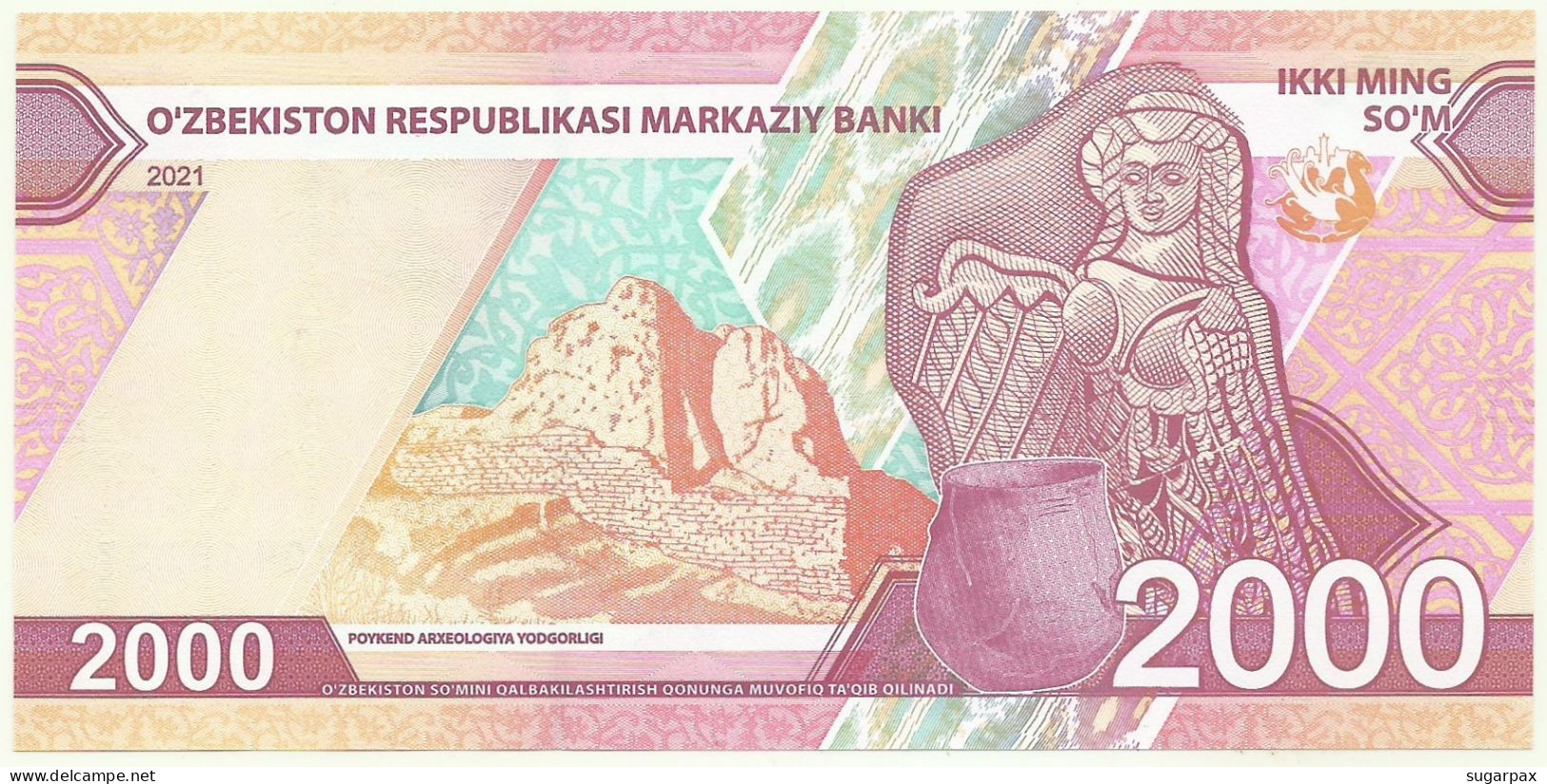 UZBEKISTAN - 2000 SUM - 2021 - Pick New - Unc. - Serie BV - 2.000 - Ouzbékistan