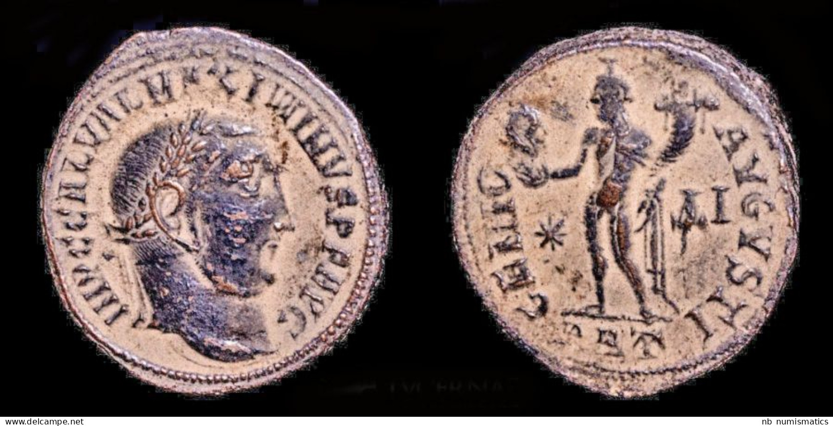 Maximinus II Daia AE Follis Genius Standing Left - La Tetrarchia E Costantino I Il Grande (284 / 307)