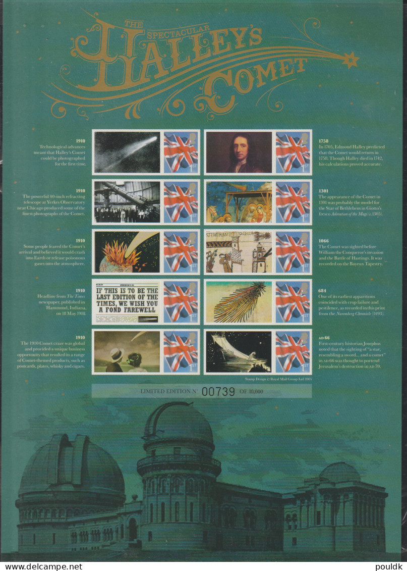 United Kingdom 2010 The Spectacular Halley's Comet. Royal Mail Smilers Sheet MNH/**. Postal Weight 0,2 Kg - Smilers Sheets