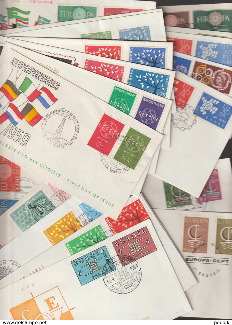 Collection Of 50 Europa CEPT Covers From Period Up To 1969. Postal Weight Approx 0,260 Gr. - Collections