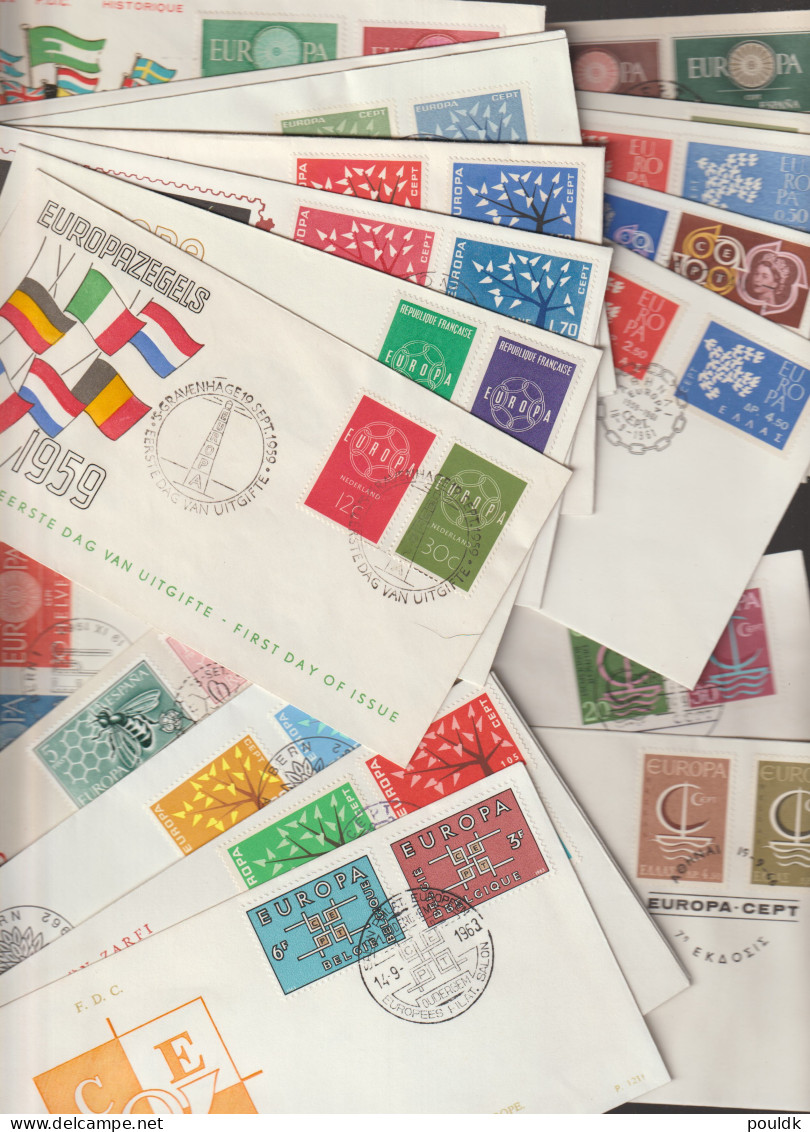 Collection Of 50 Europa CEPT Covers From Period Up To 1969. Postal Weight Approx 0,260 Gr. - Colecciones