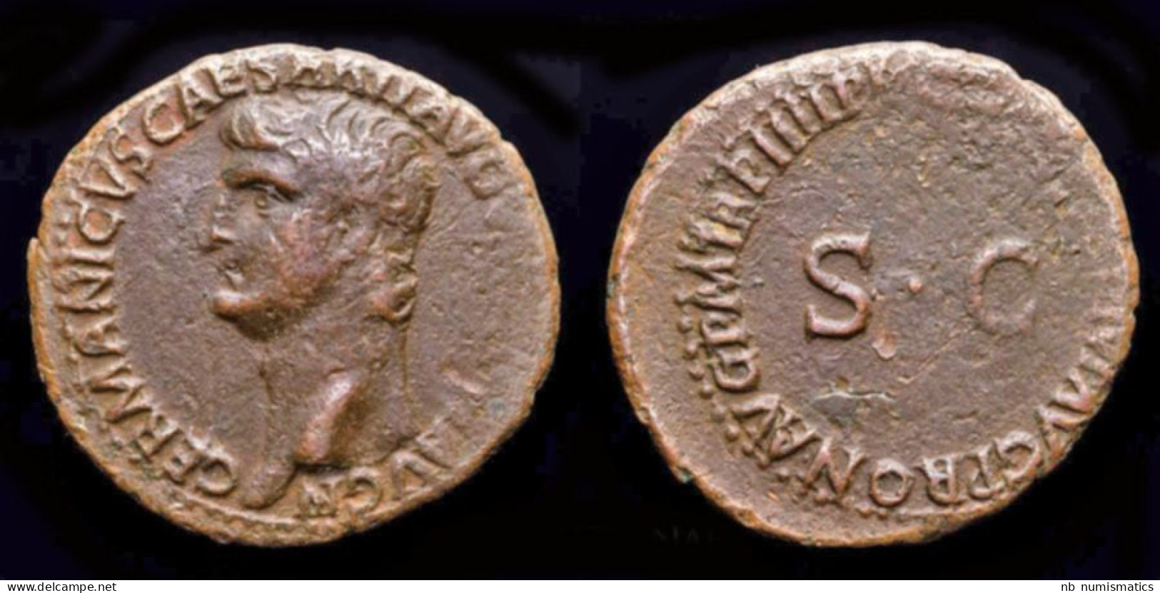 Germanicus AE As Legend Around  S C - Les Julio-Claudiens (-27 à 69)