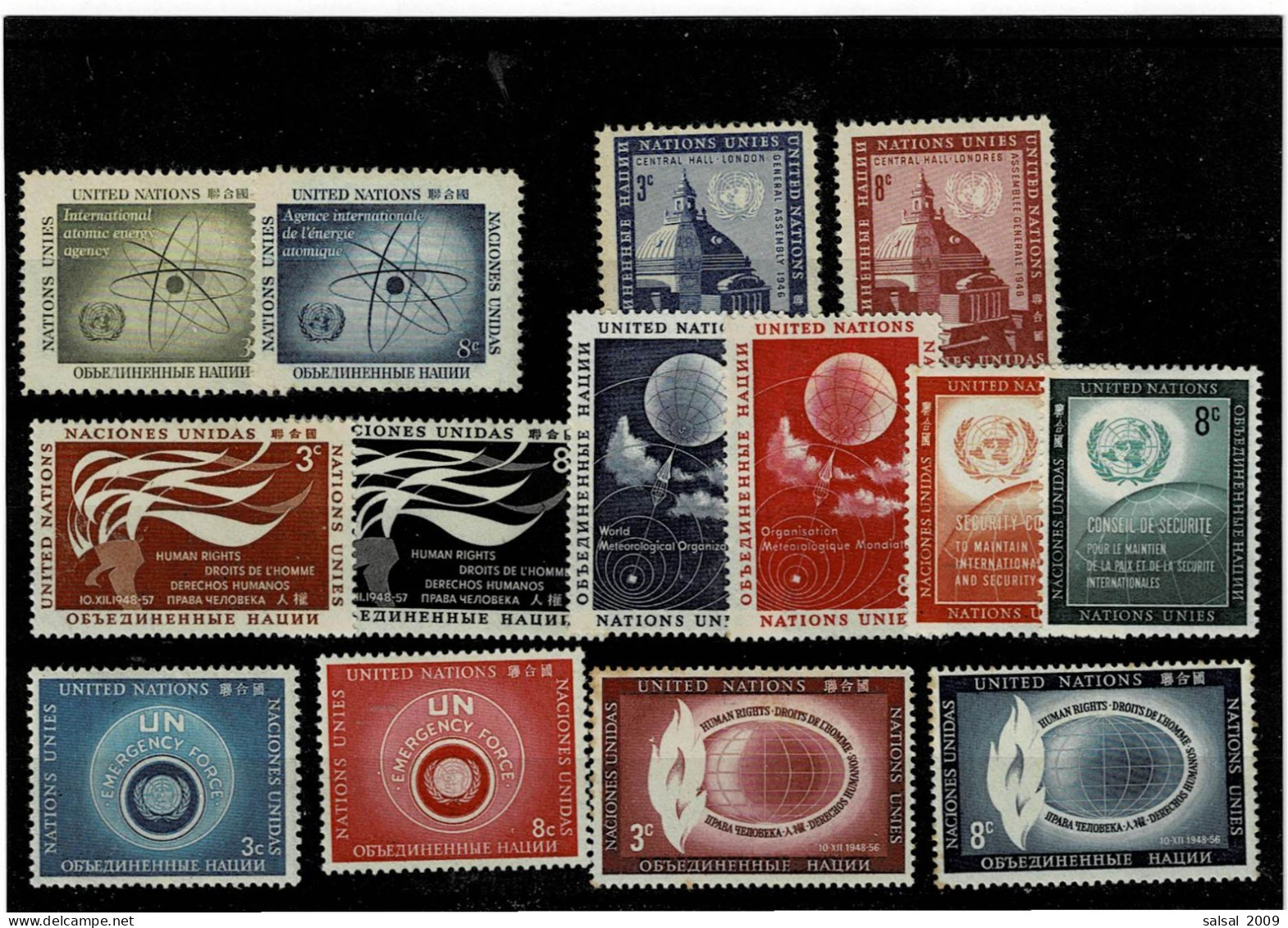 NAZIONI UNITE ,7 Serie Nuove MH ,qualita Ottima - Unused Stamps