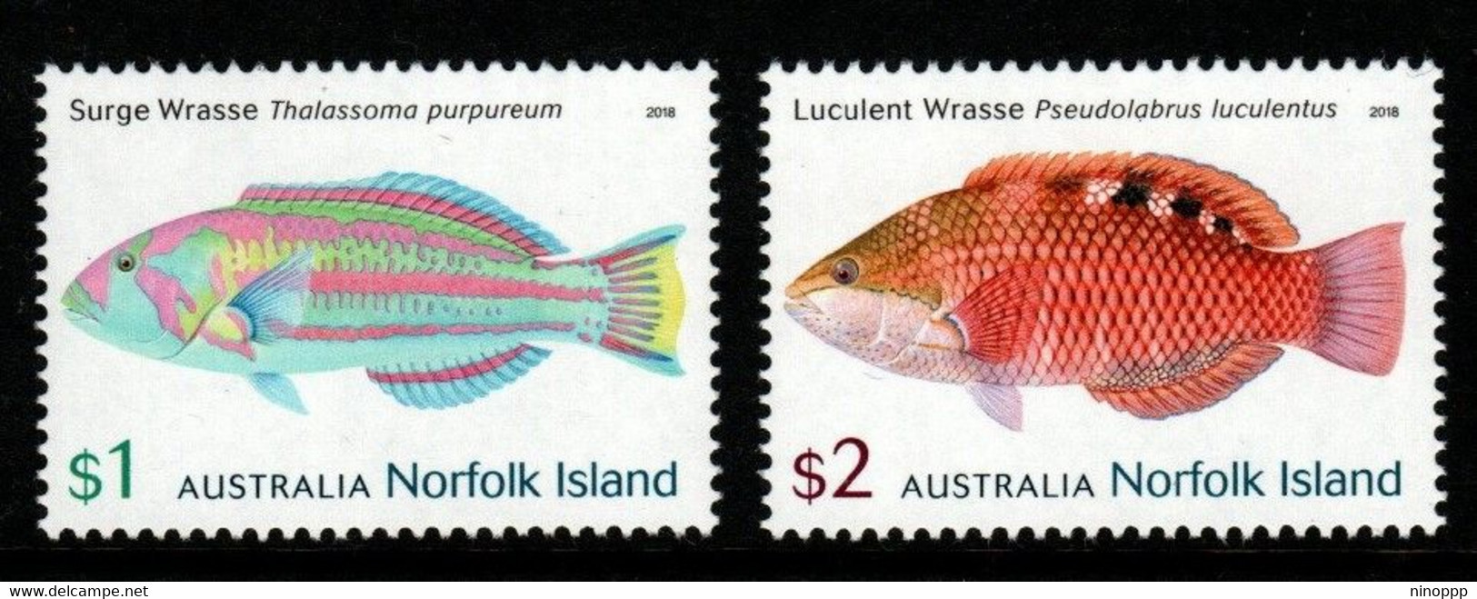 Norfolk Island ASC 1265-6 2018 Wrasses, Mint Never Hinged - Norfolk Island