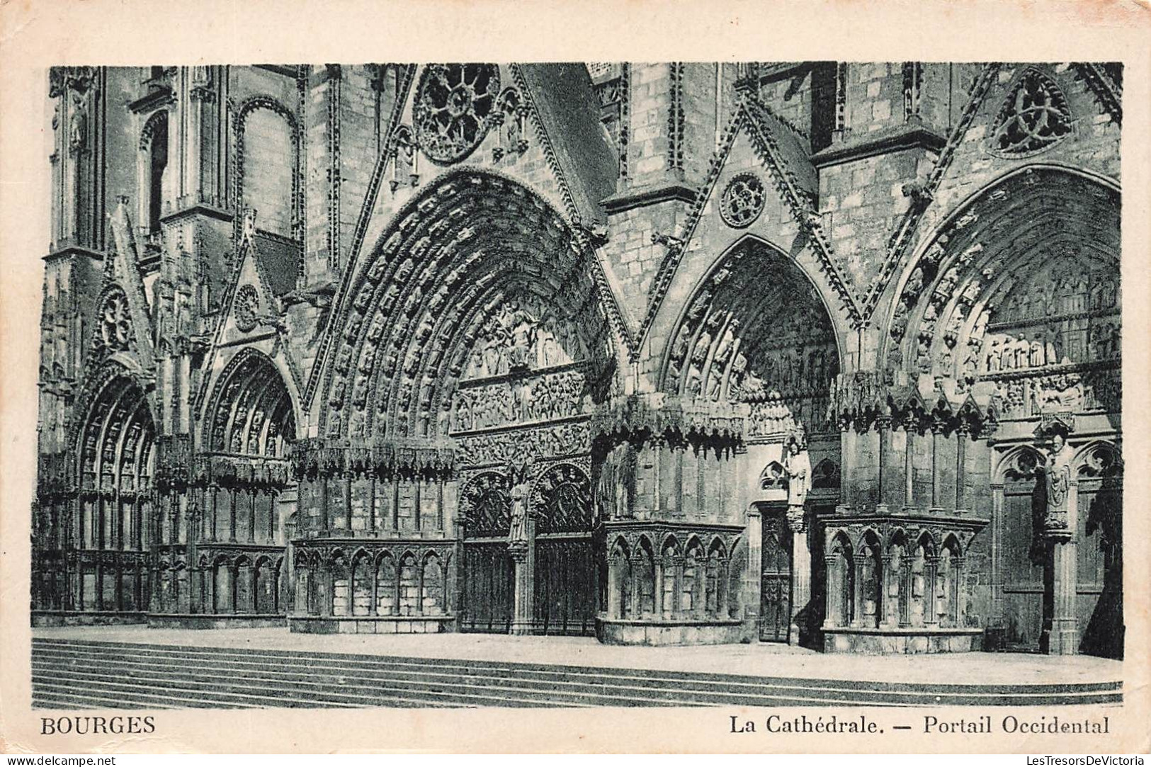 FRANCE - Bourges - La Cathédrale - Portail Occidental - Carte Postale Ancienne - Bourges