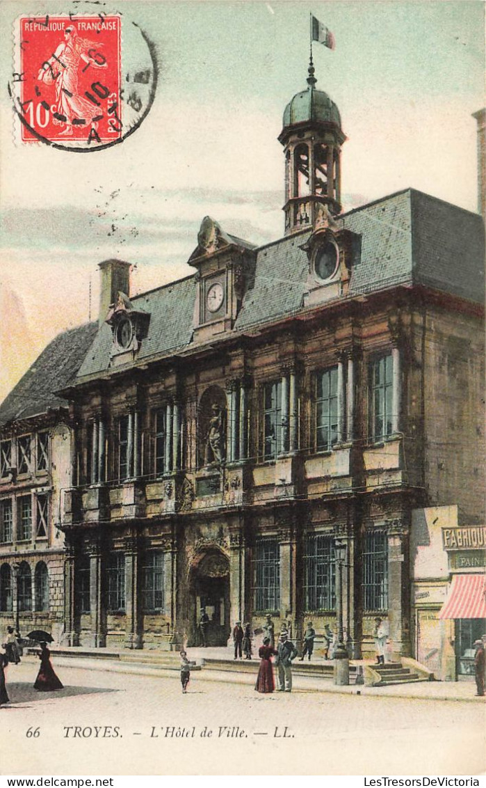 FRANCE - Troyes - Vue Générale De L'hôtel De Ville - Colorisé - Carte Postale Ancienne - Troyes