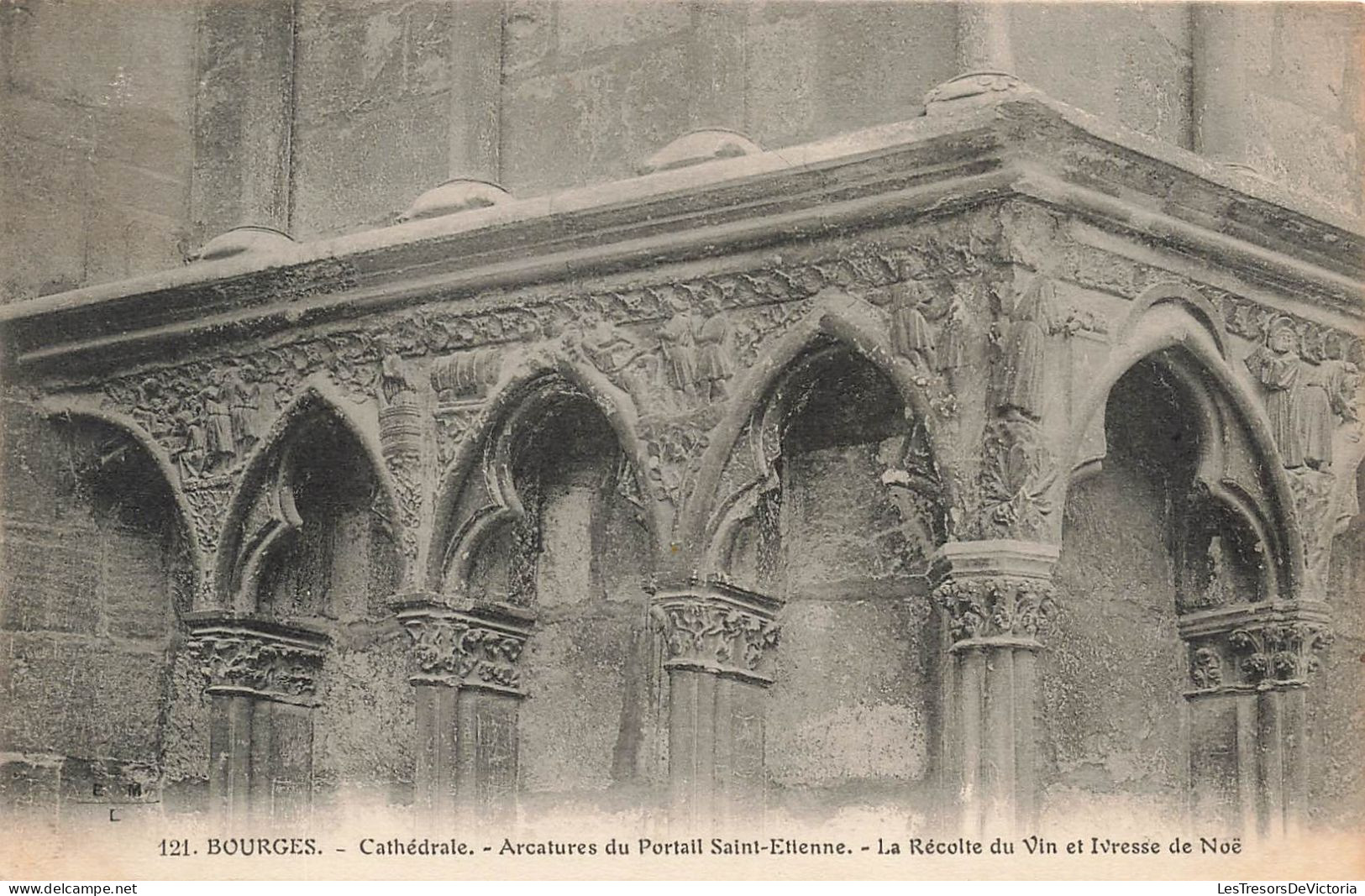 FRANCE - Bourges - Cathédrale - Architectures Du Portail Saint Etienne - La Révolte Du Vin -  Carte Postale Ancienne - Bourges