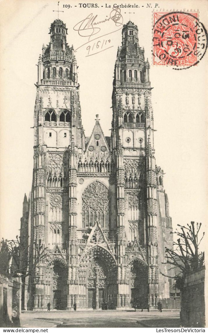 FRANCE - Tours - Vue Générale De La Cathédrale - Carte Postale Ancienne - Tours