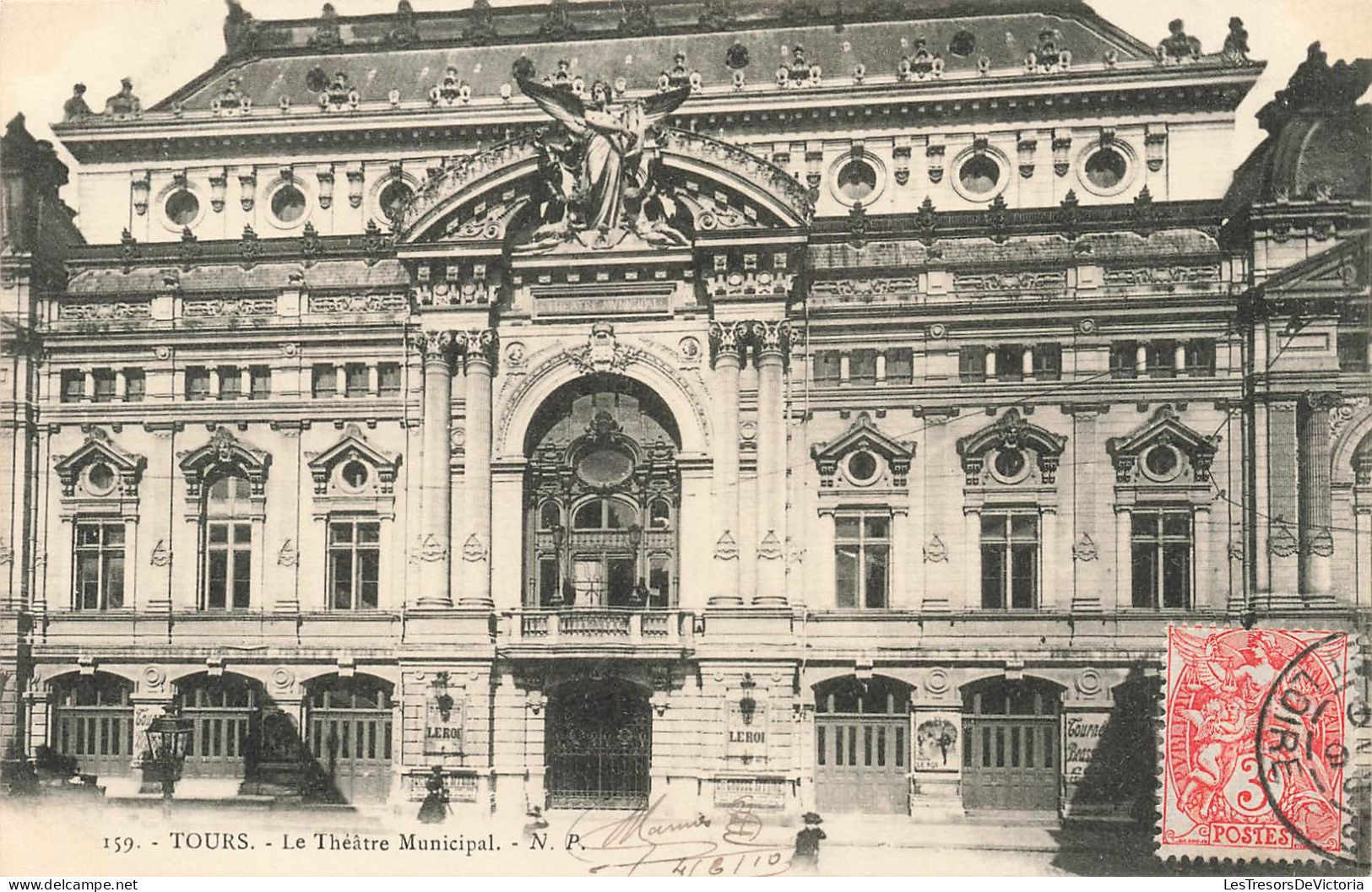 FRANCE - Tours - Vue Générale Du Théâtre Municipal - Carte Postale Ancienne - Tours