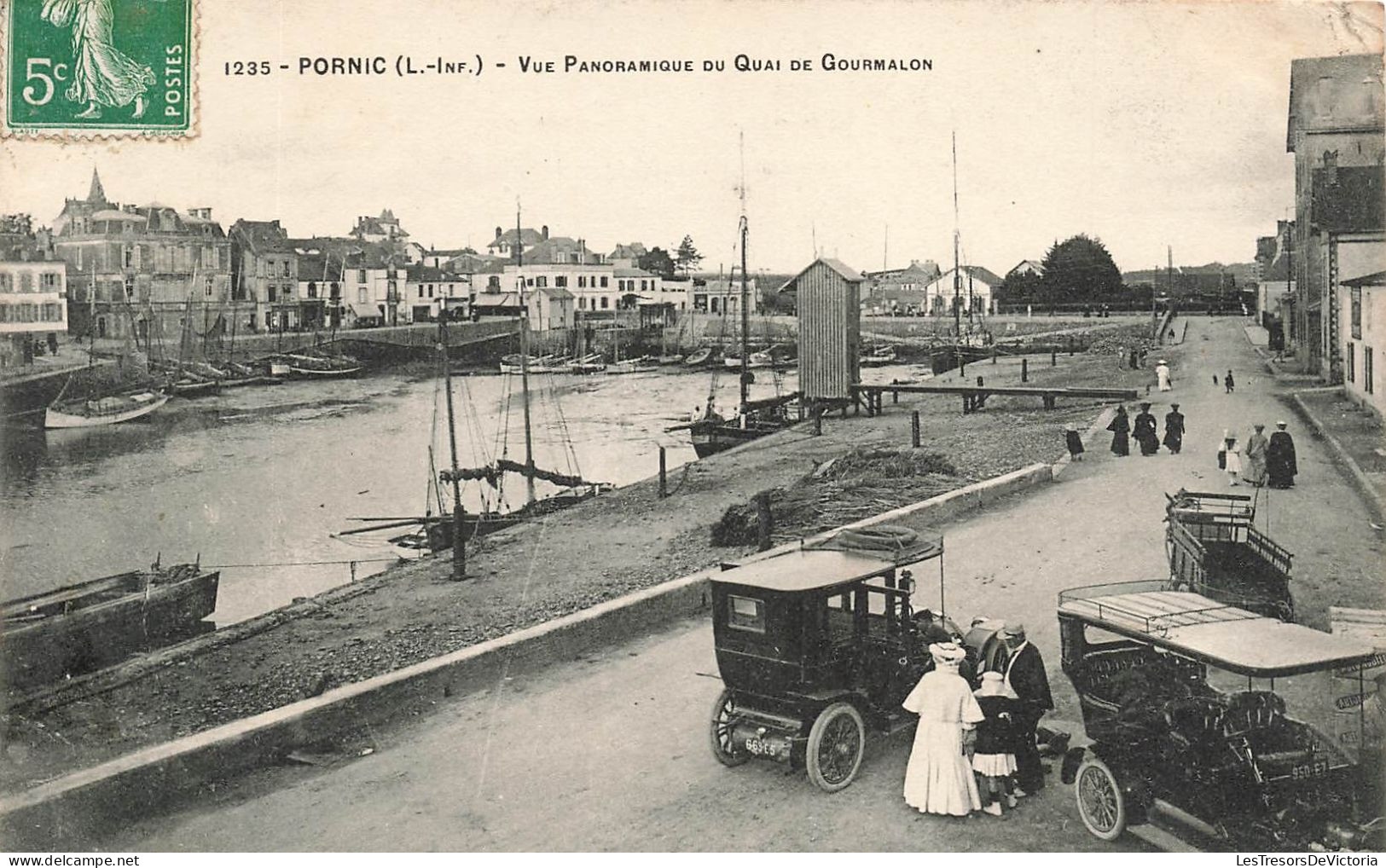 FRANCE - Pornic - Vue Panoramique Du Quai De Gourmalon - Voiture Ancienne - Carte Postale Ancienne - Pornic