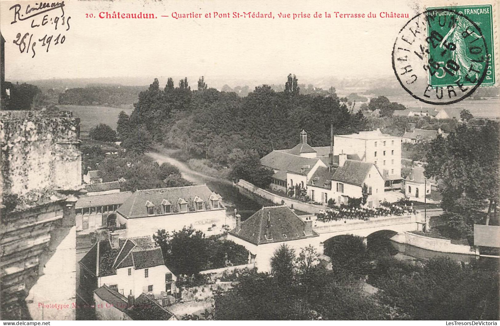 FRANCE - Châteaudun - Quartier Et Pont Saint Médard, Vue Prise De La Terrasse Du Château - Carte Postale Ancienne - Chateaudun