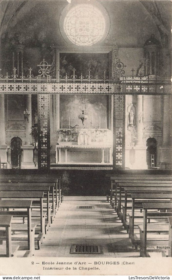 FRANCE - Bourges - Ecole Jeanne D'Arc - Intérieur De La Chapelle - Carte Postale Ancienne - Bourges