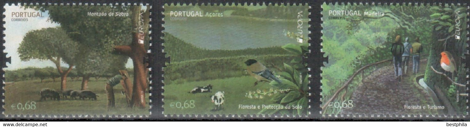 Europa Cept - 2011 - Portugal, Madeira, Azoren - (Forest) ** MNH - 2011