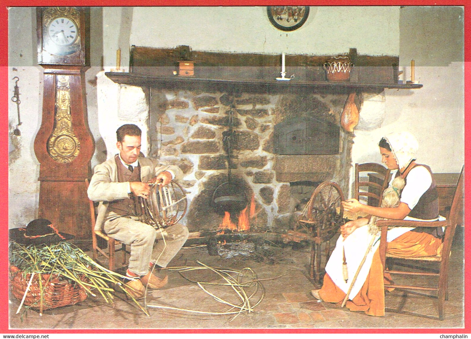 Le Morvan Folklorique - Veillée à La Chaumière - Folklore Costumes Traditionnels Filage Rouet Osier Vannerie Galvacher - Bourgogne