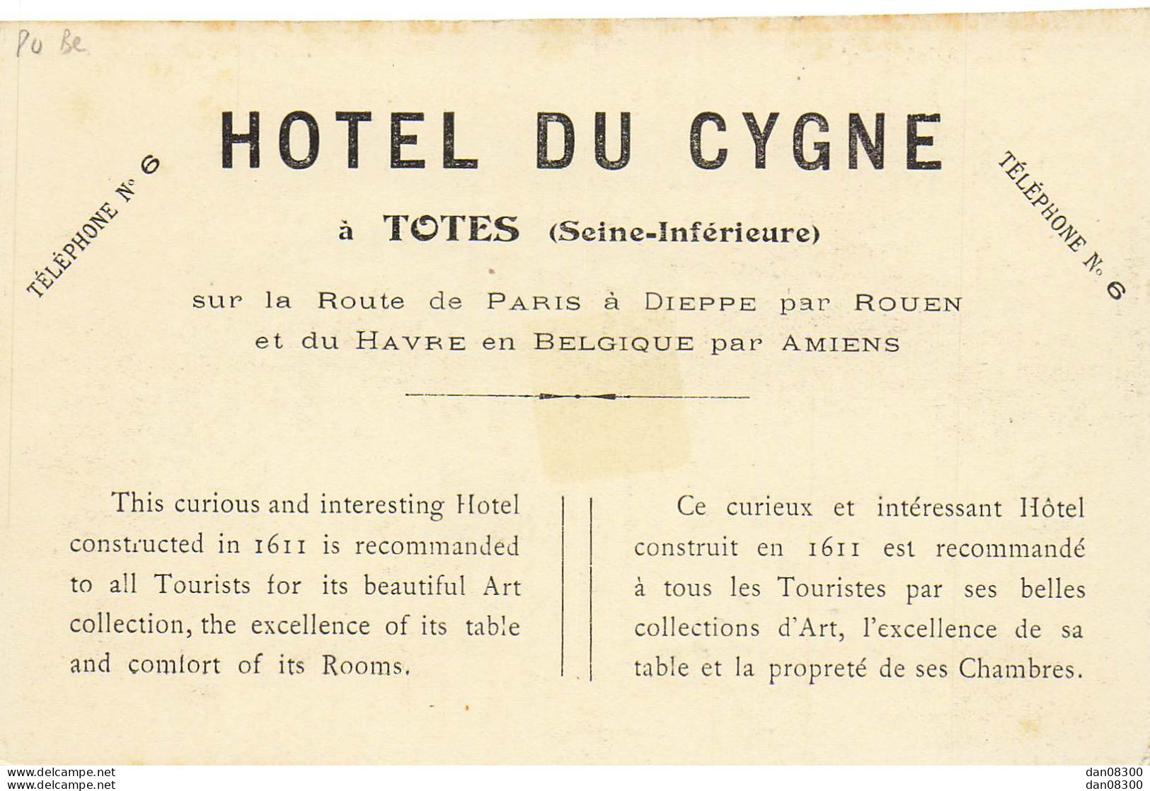 76 TOTES HOTEL DU CYGNE FACADE - Totes