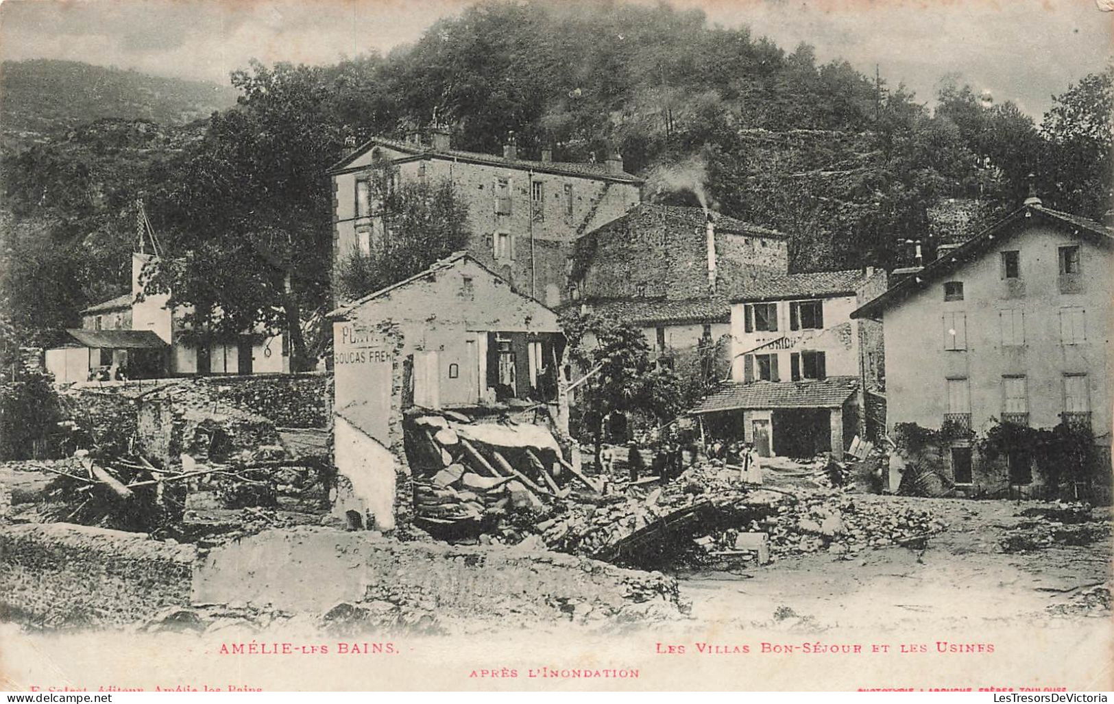 FRANCE - Amélie Les Bains - Après L'inondation - Les Villas Beau Séjour Et Les Usines - Carte Postale Ancienne - Amélie-les-Bains-Palalda