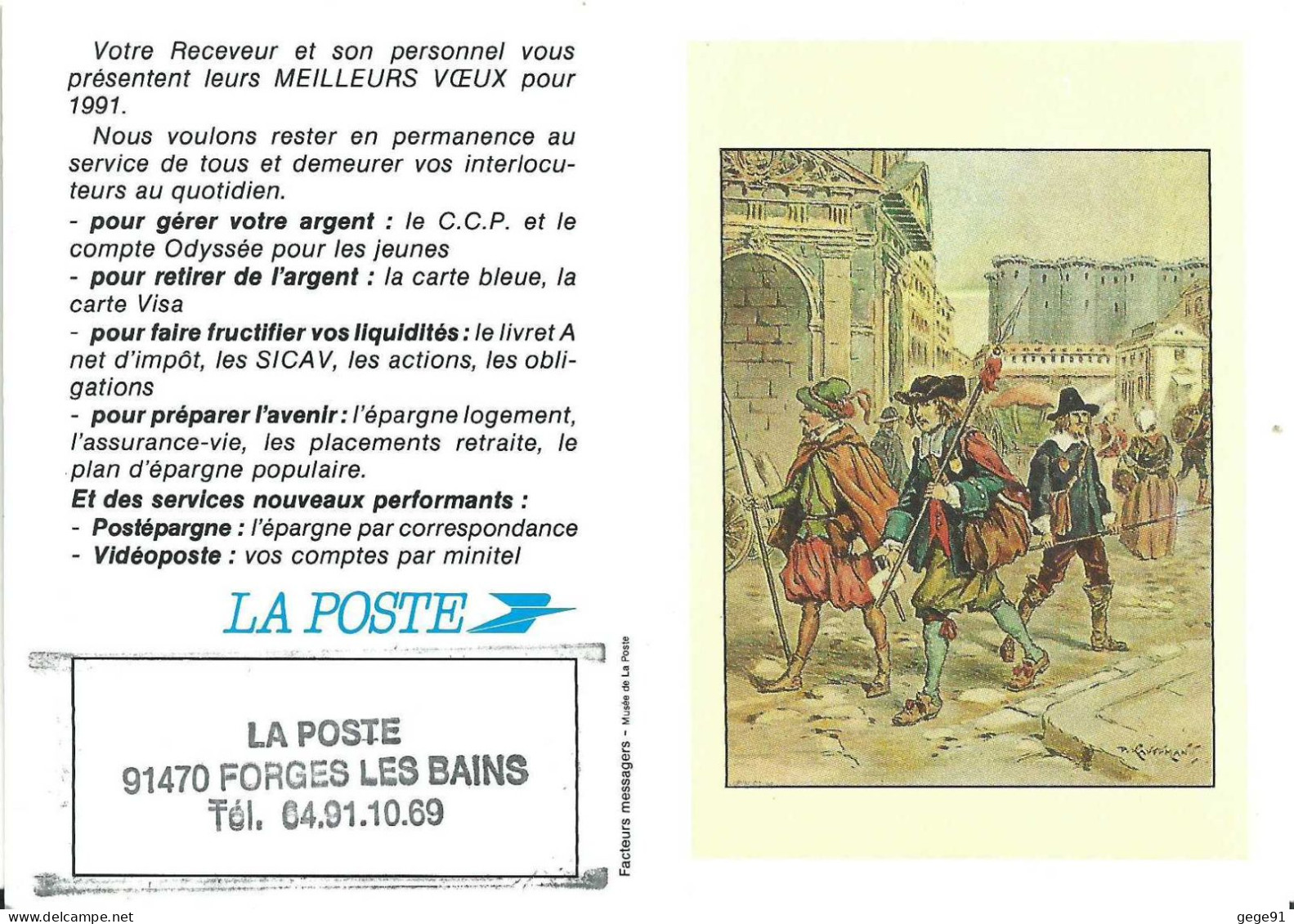 Calendrier De Poche - 1991 - Facteurs Messagers - Grand Format : 1991-00