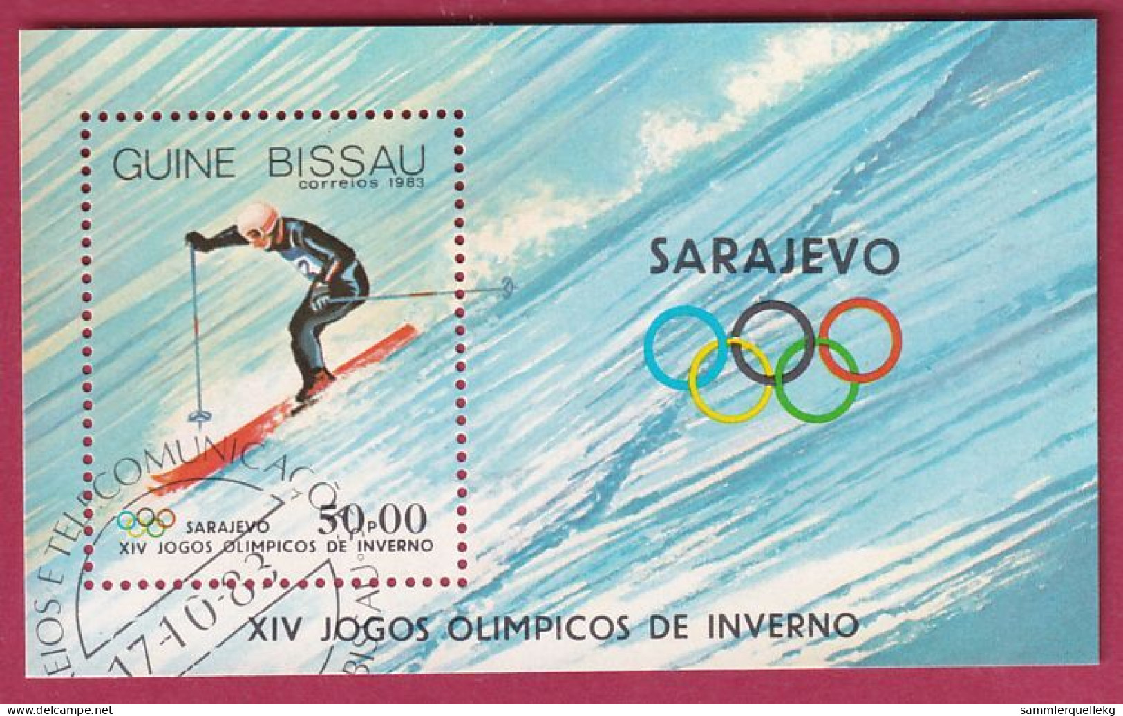 Guina-Bissau Block 257 Gestempelt, Olympische Winterspiele 1984 In Sarajevo - Slalom (Nr.2138) - Hiver 1984: Sarajevo