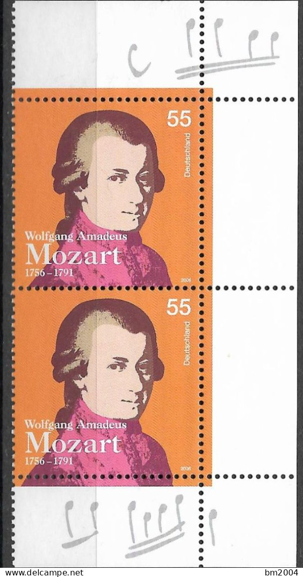 2006 Deutschland Germany Mi. 2512 **MNH 250. Geburtstag Von Wolfgang Amadeus Mozart - Ungebraucht