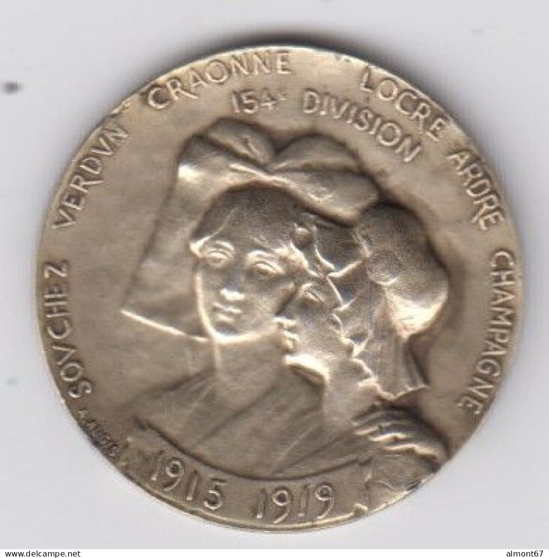 Médaille En Argent - 154e Division - Le Rhin Français 20 Novembre 1918 - France