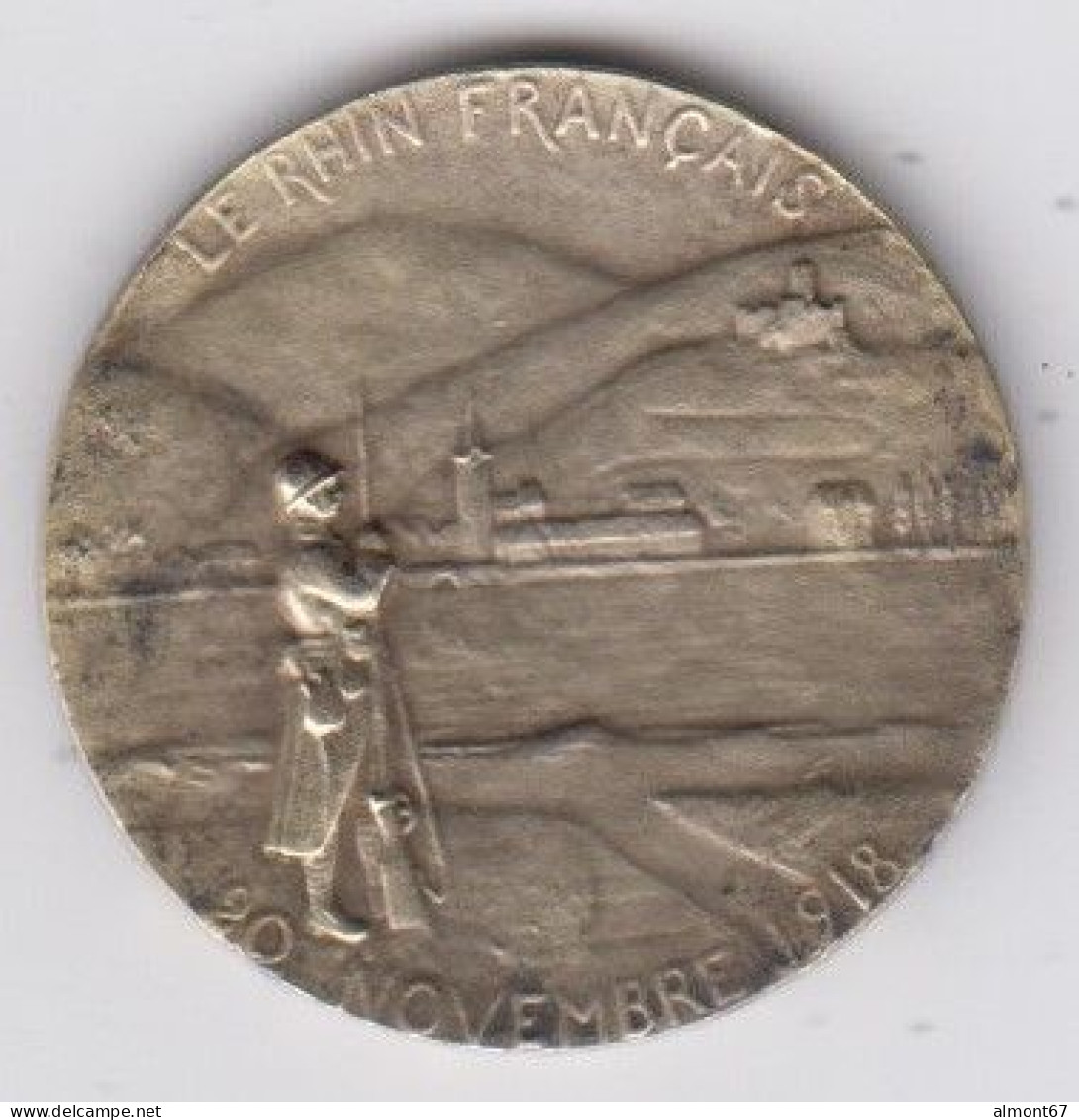 Médaille En Argent - 154e Division - Le Rhin Français 20 Novembre 1918 - France