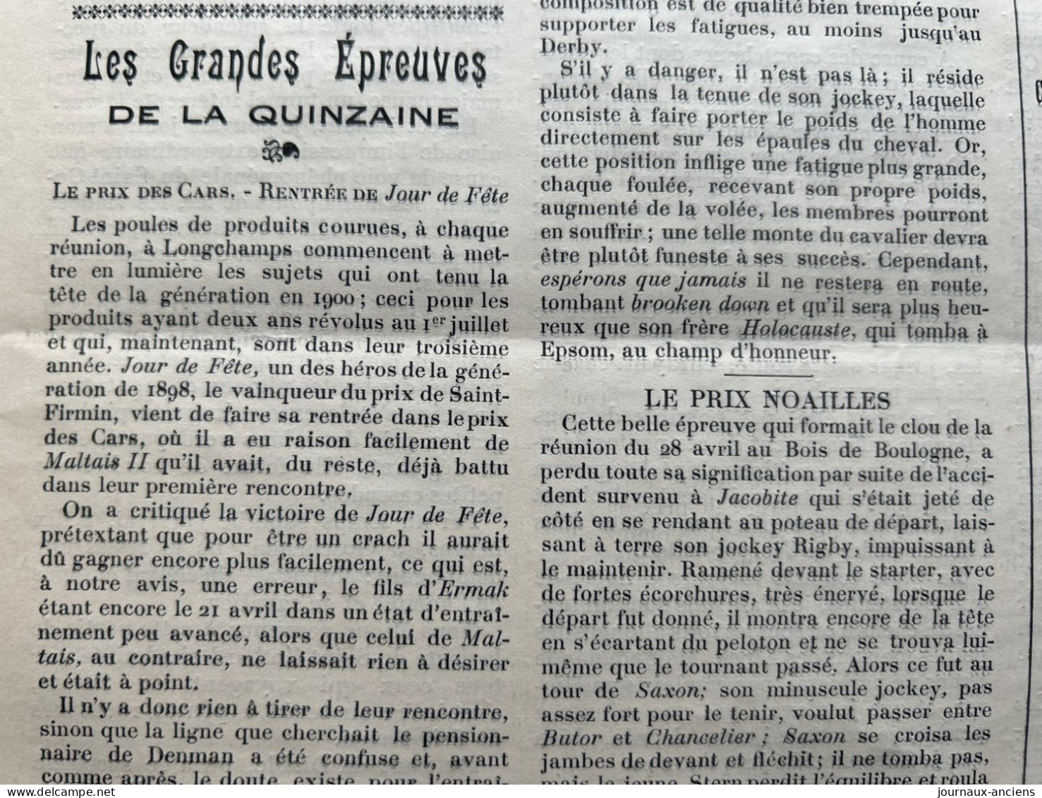 1901 Rare revue Hippique LA GAZETTE HIPPIQUE Sportive et Mondaine N° 9 - CHEVAUX DU MIDI - COURSES DE TARBES - GAILLON