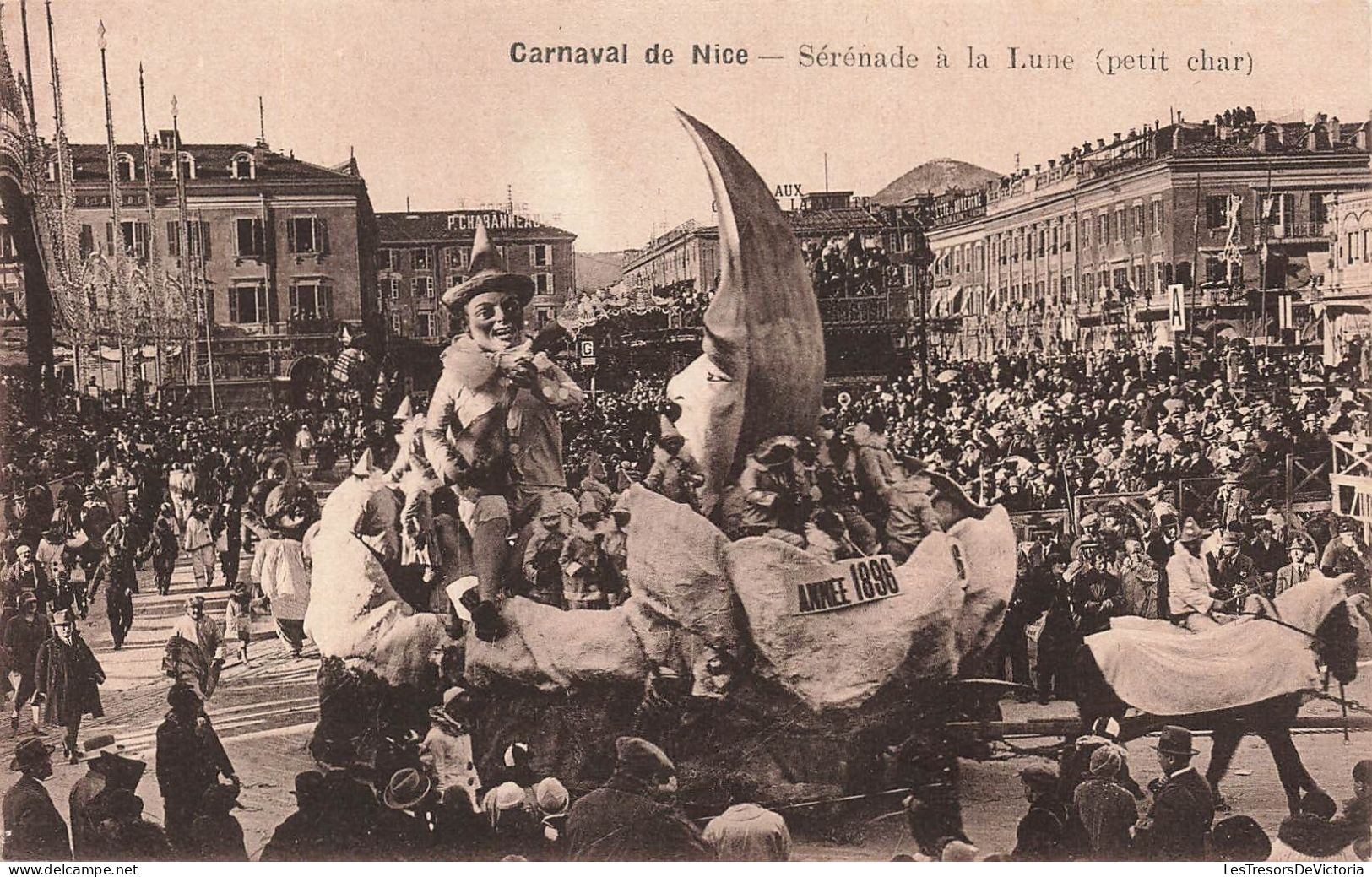 FRANCE - Nice - Carnaval De Nice - Sérénade à La Lune (Petit Char) - Année 1896 - Animé - Carte Postale Ancienne - Carnival