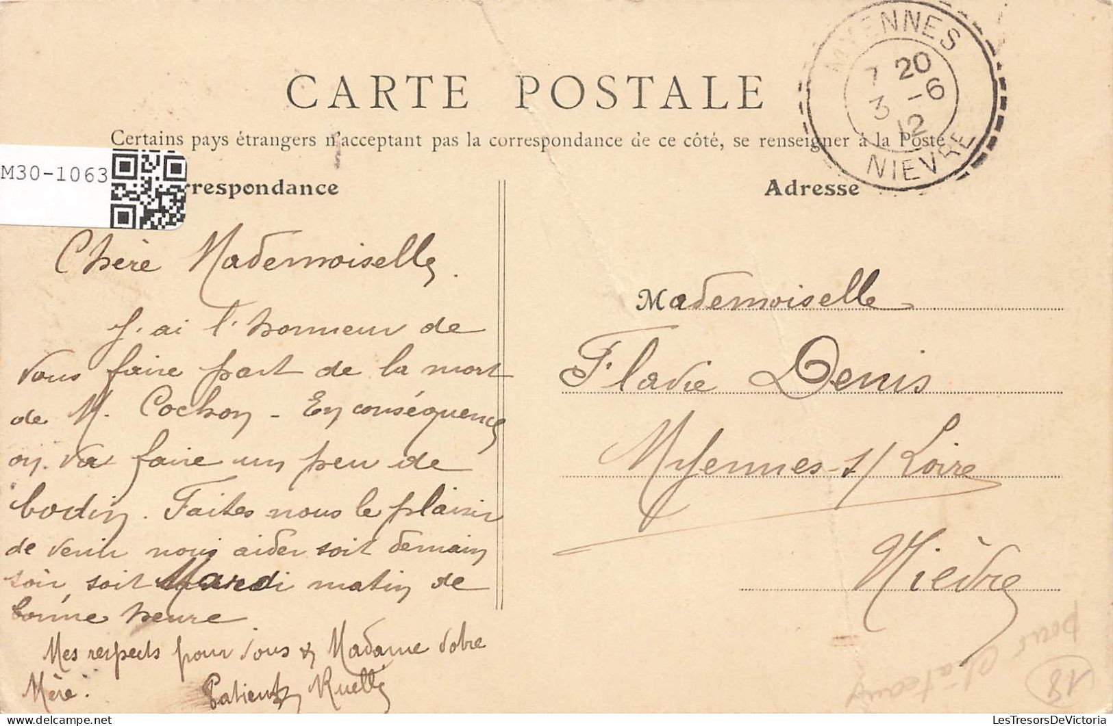 FRANCE - Le Noyer - Entrée Du Château De Boucard - Carte Postale Ancienne - Noyers Sur Serein
