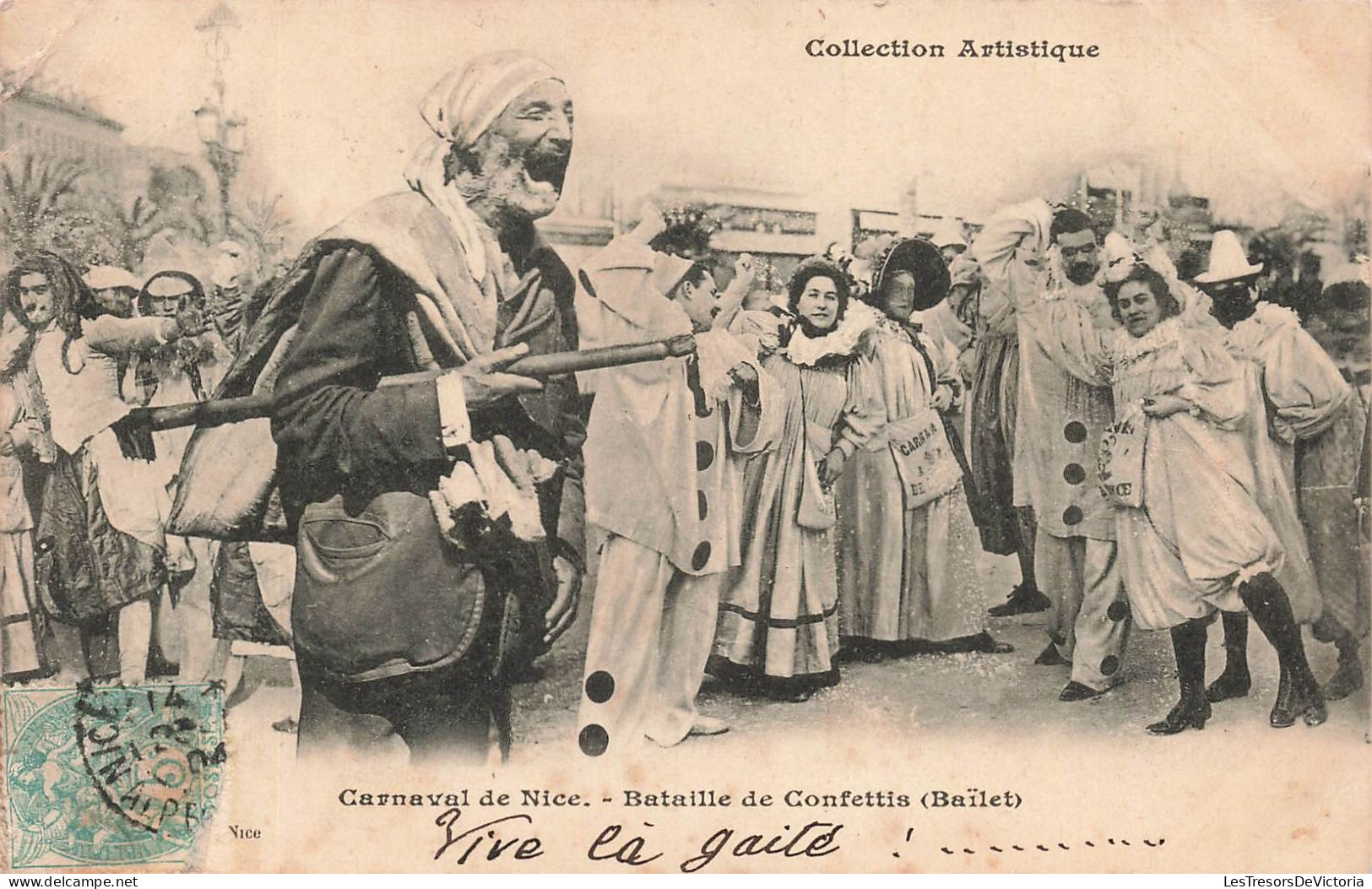 FRANCE -  Carnaval De Nice - Bataille De Confettis (Baïlet) - Pierrots Et Colombines - Carte Postale Ancienne - Carnaval