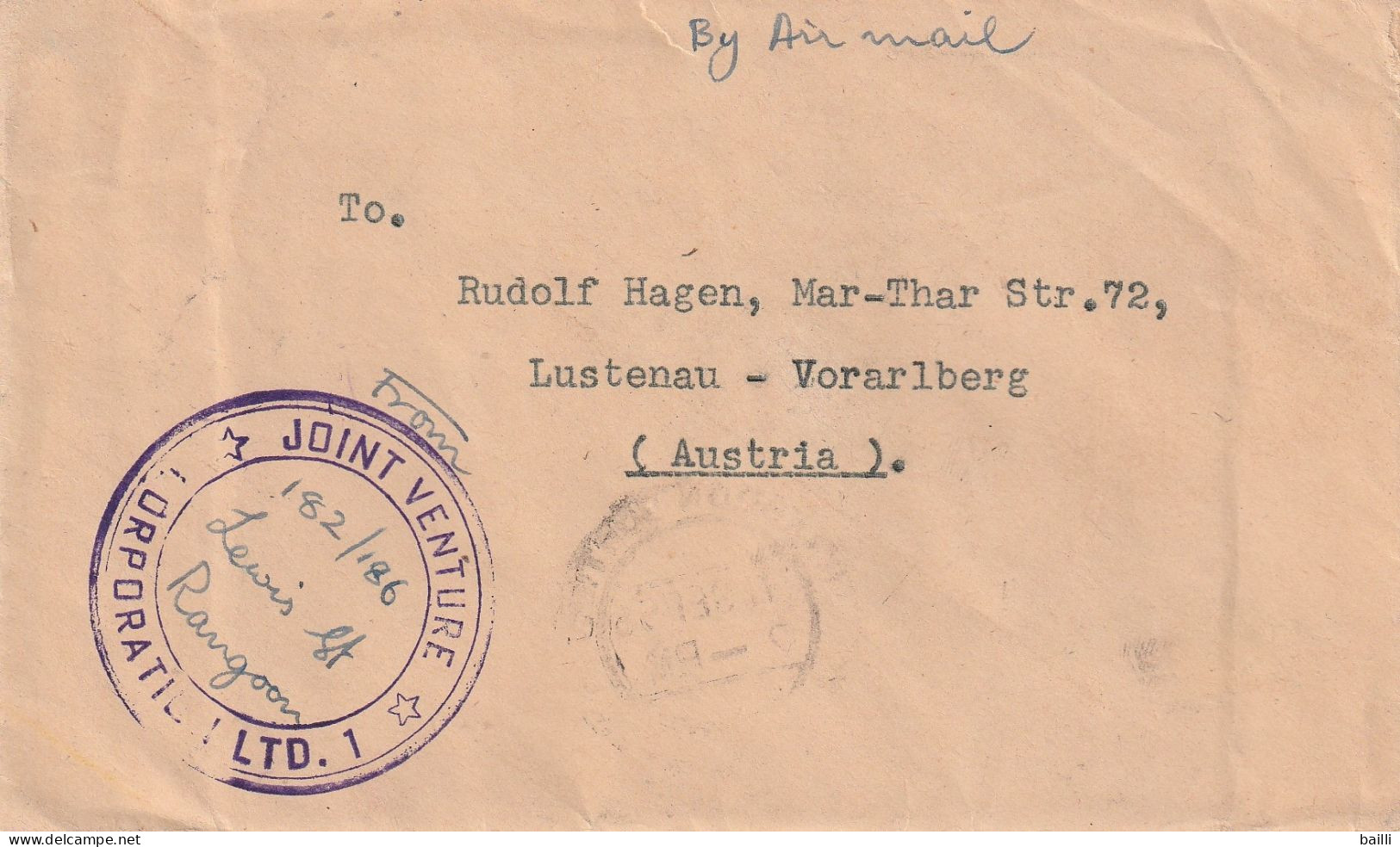 Birmanie Lettre Rangoon Pour L'Autriche - Burma (...-1947)