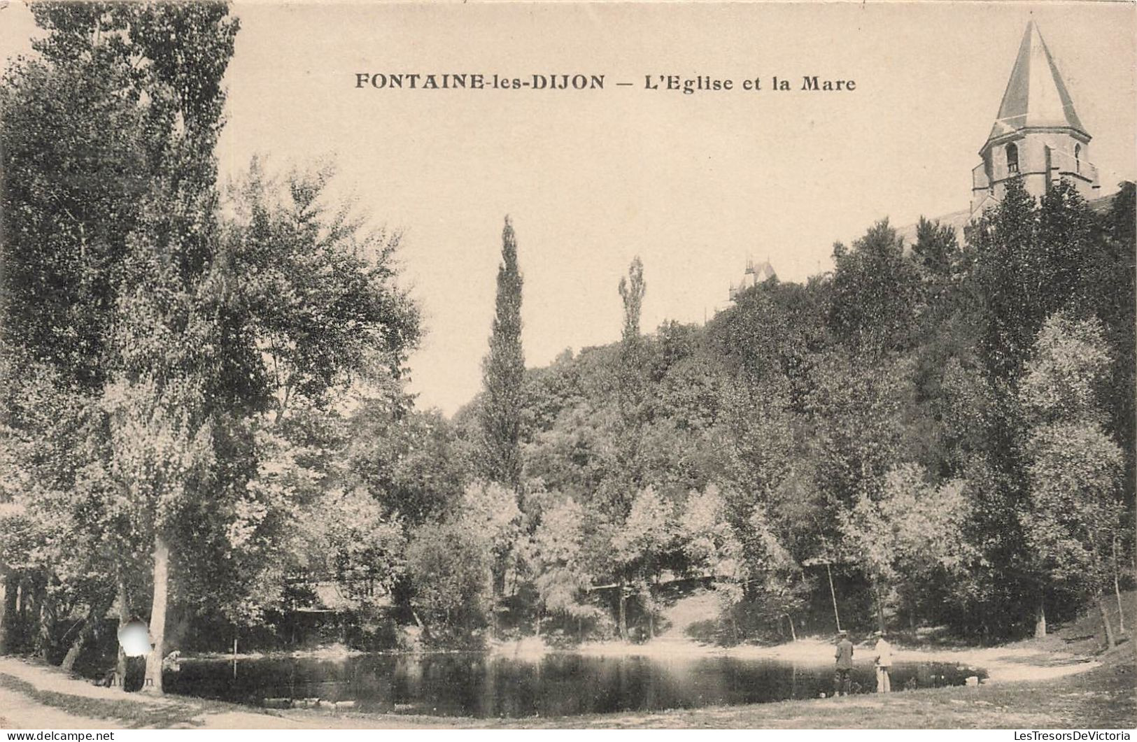 FRANCE - Fontaine Les Dijon - L'Eglise Et La Mare - Carte Postale Ancienne - Other & Unclassified